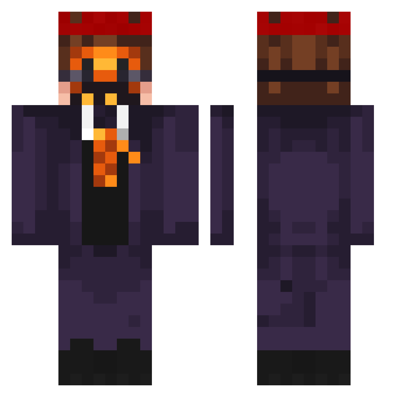 TTVXolar Minecraft skin, front and back view