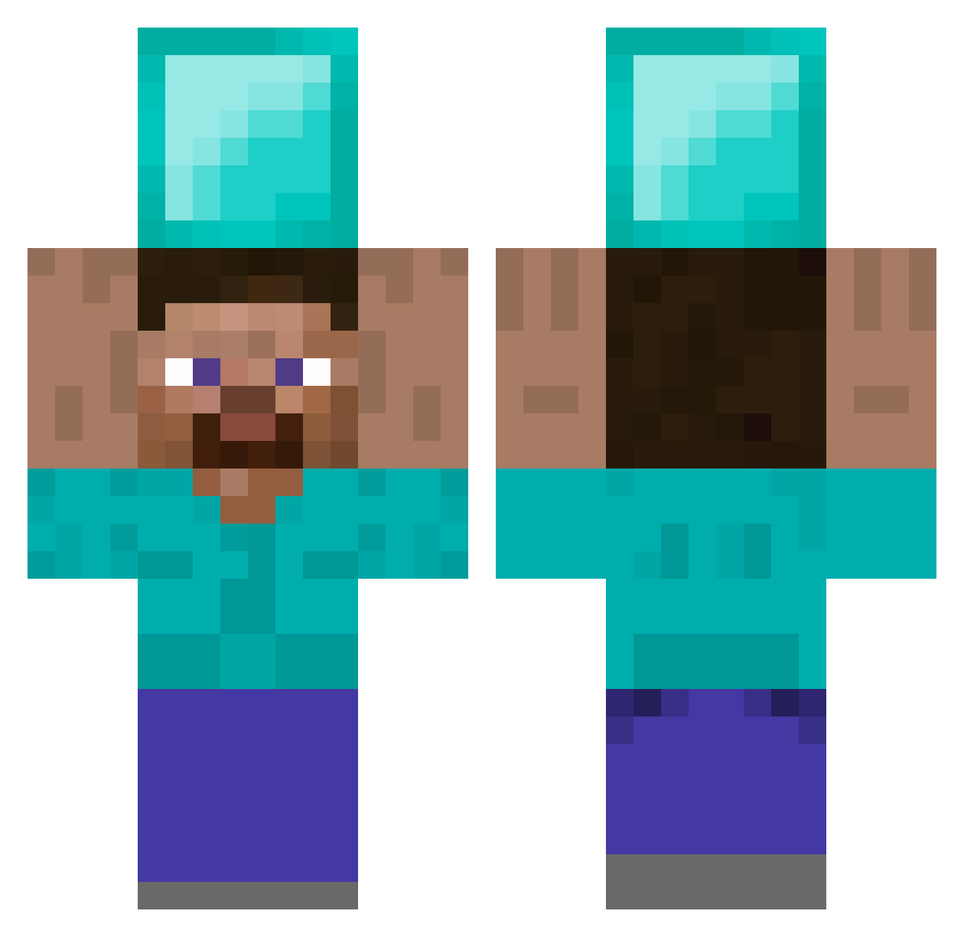 Kon_UwU Minecraft skin, front and back view