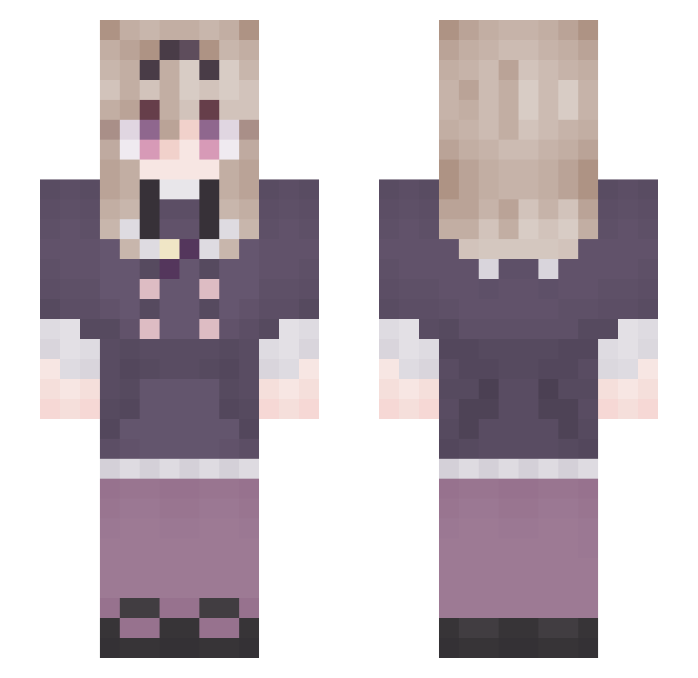SEBD2 Minecraft skin, front and back view