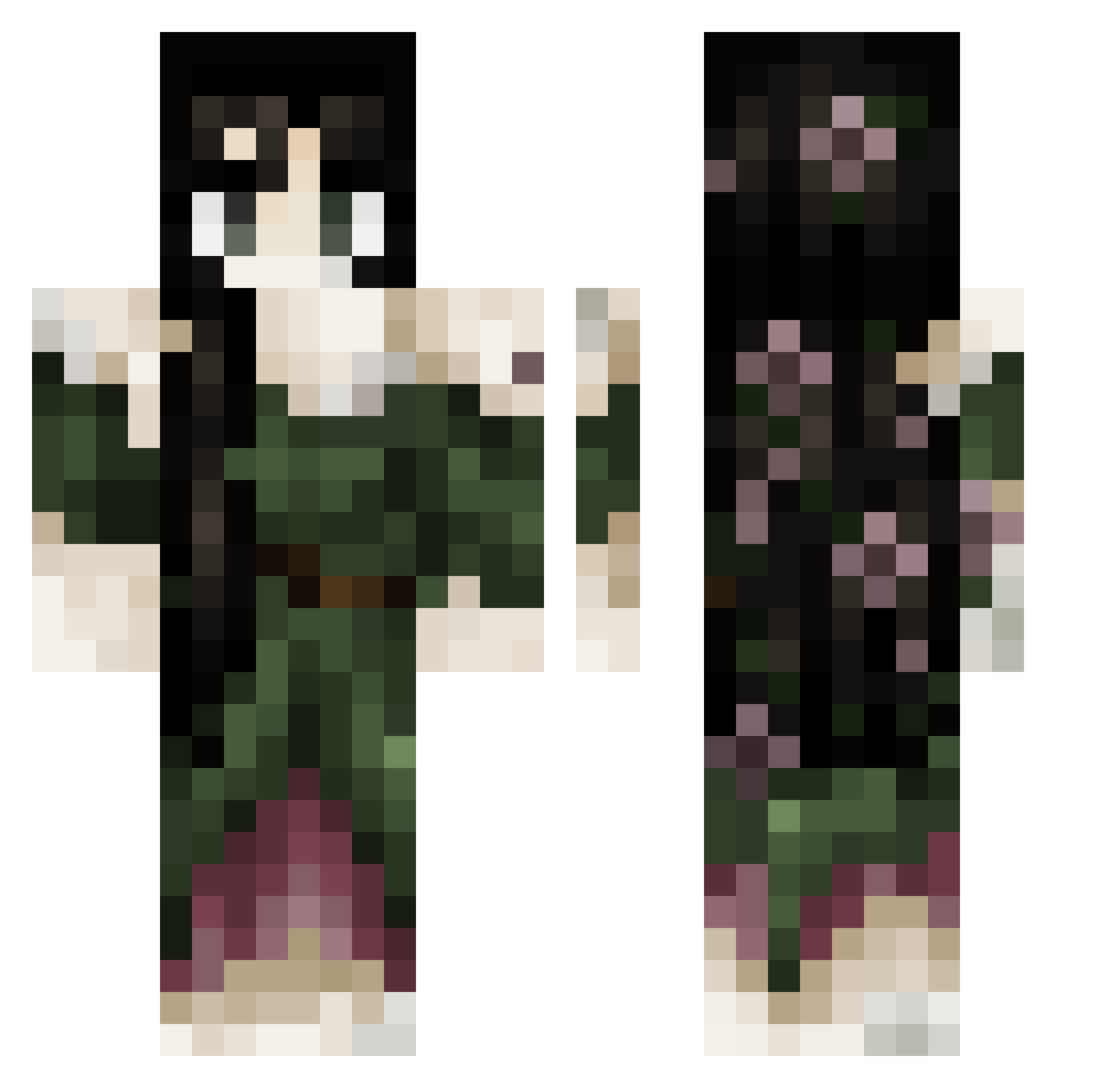 Leintati Minecraft skin, front and back view