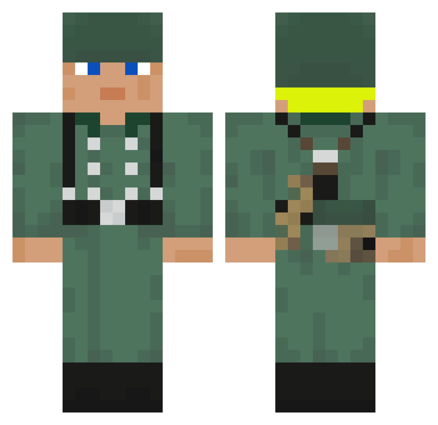 Tsukr Minecraft skin, front and back view