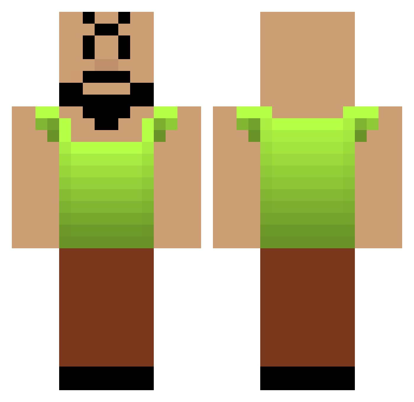 Kinesiology Minecraft skin, front and back view
