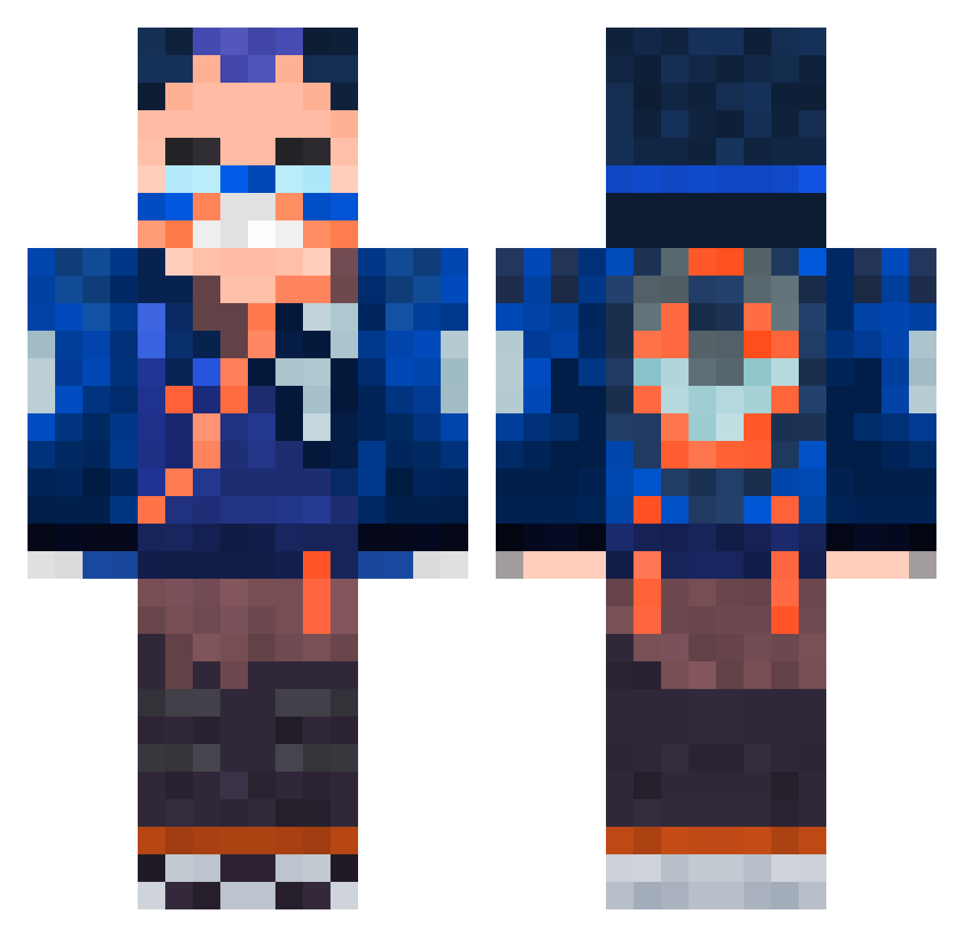 BigBBrian Minecraft skin, front and back view