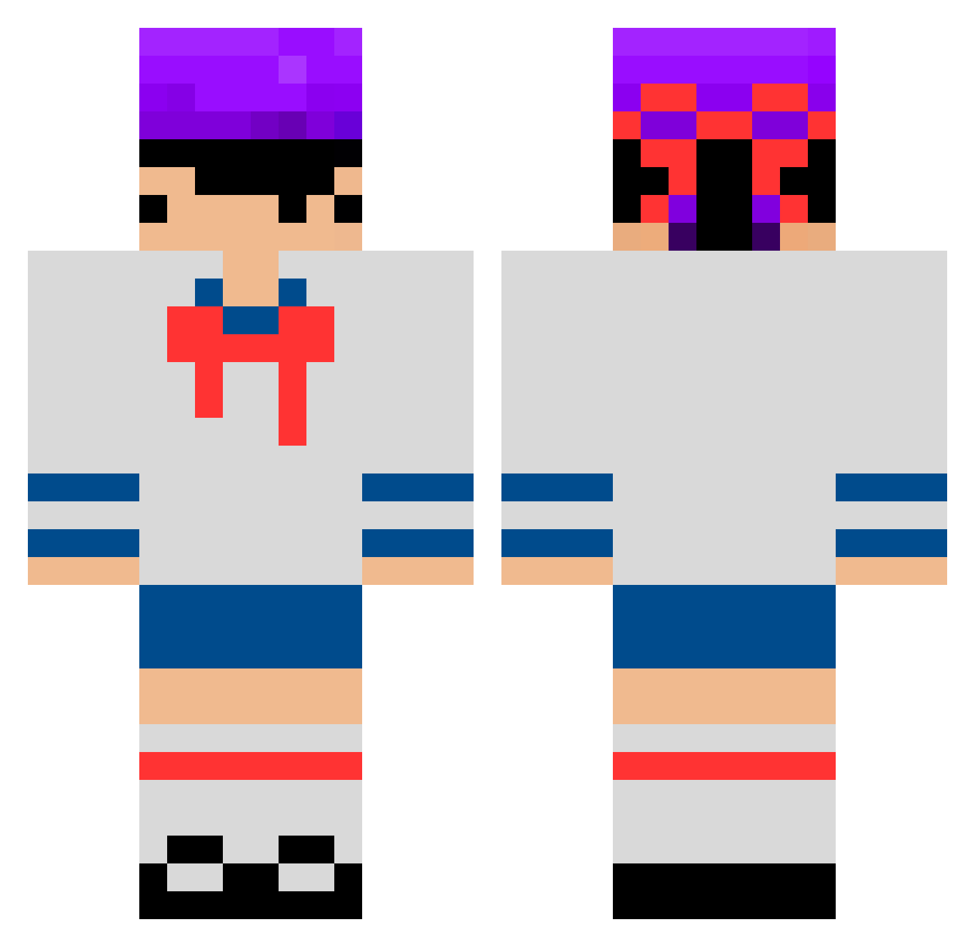 Seven_Days_ Minecraft skin, front and back view