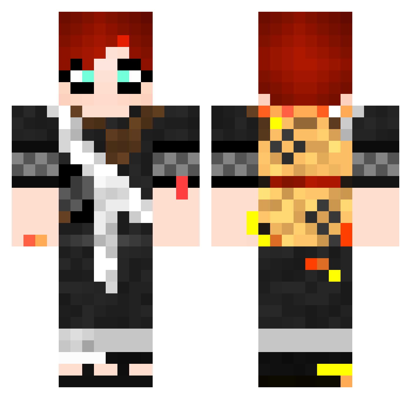 TheMirkman Minecraft skin, front and back view