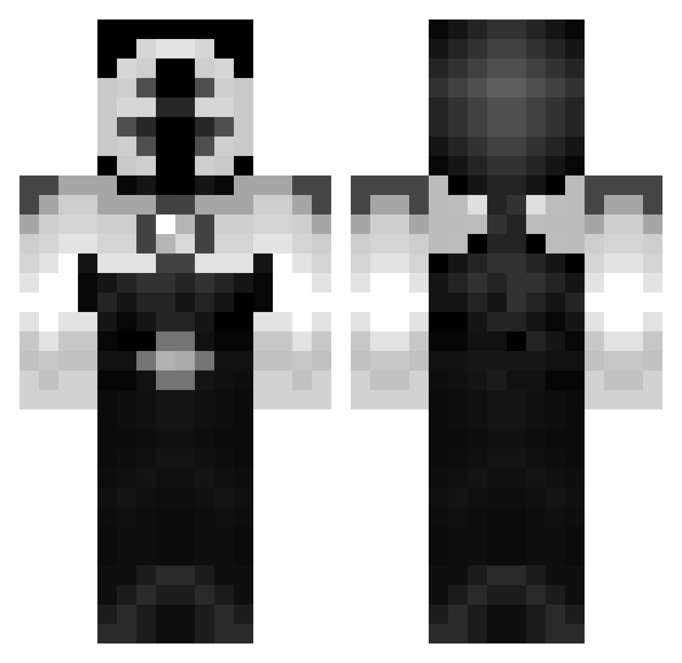 FoxRMT Minecraft skin, front and back view