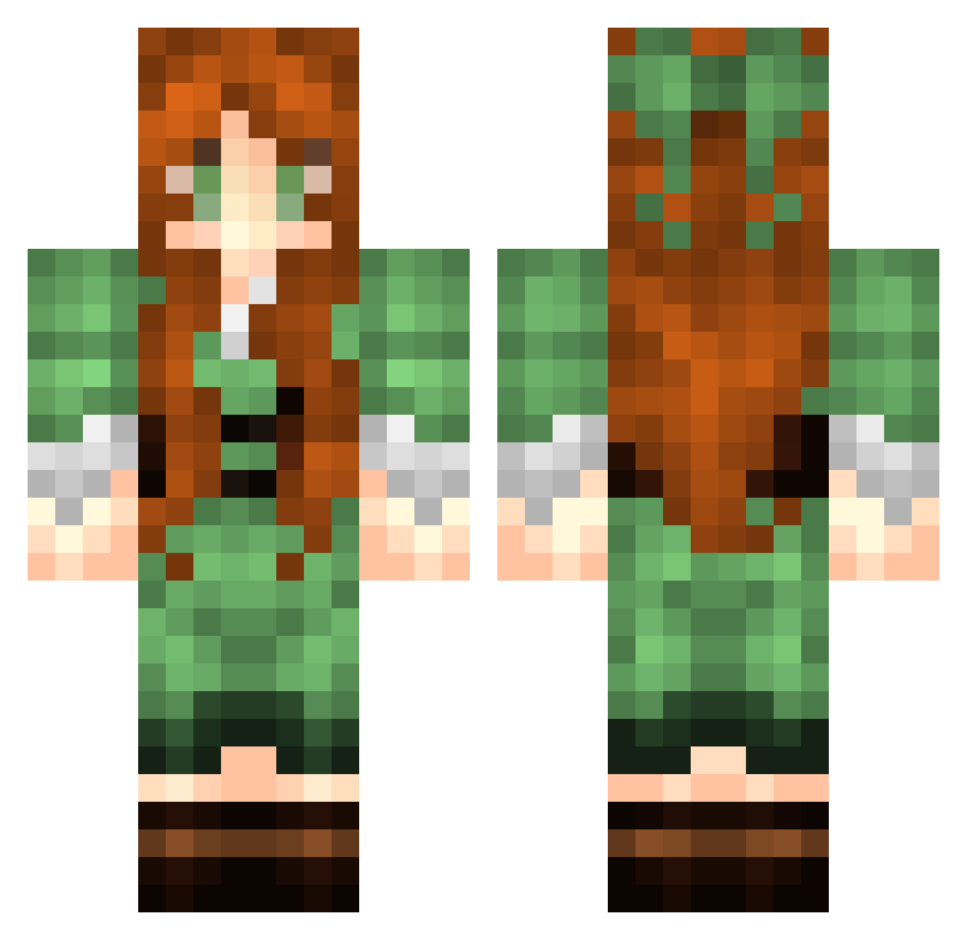 Xemalia Minecraft skin, front and back view