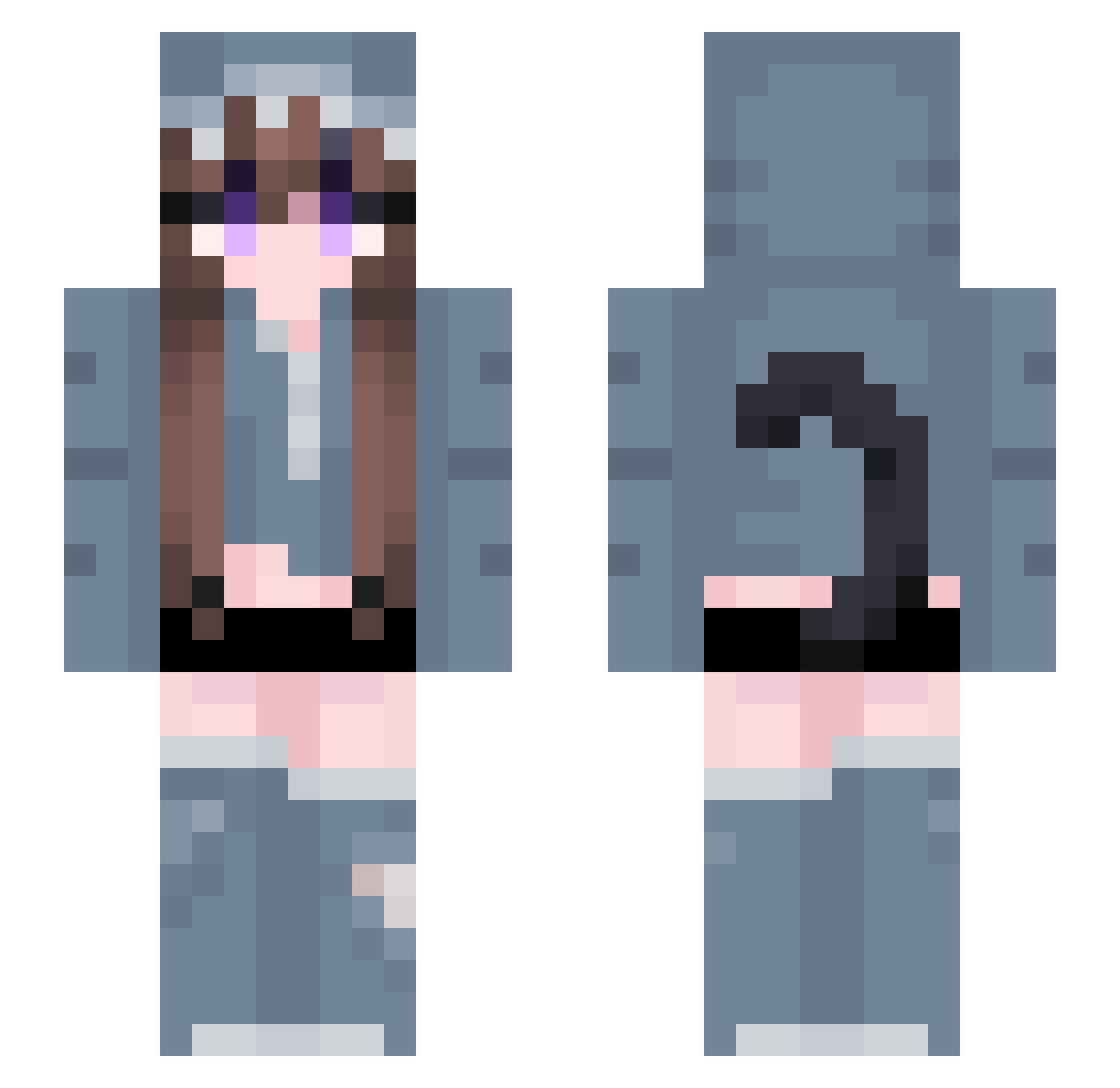 WolfieGirl2249 Minecraft skin, front and back view