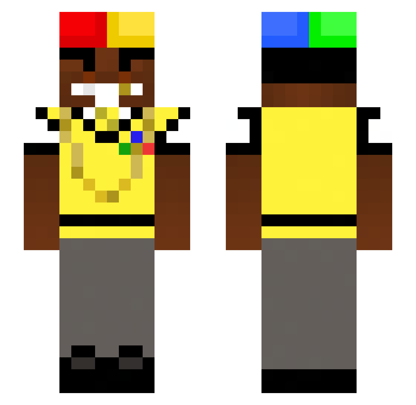 5CMihnuk Minecraft skin, front and back view