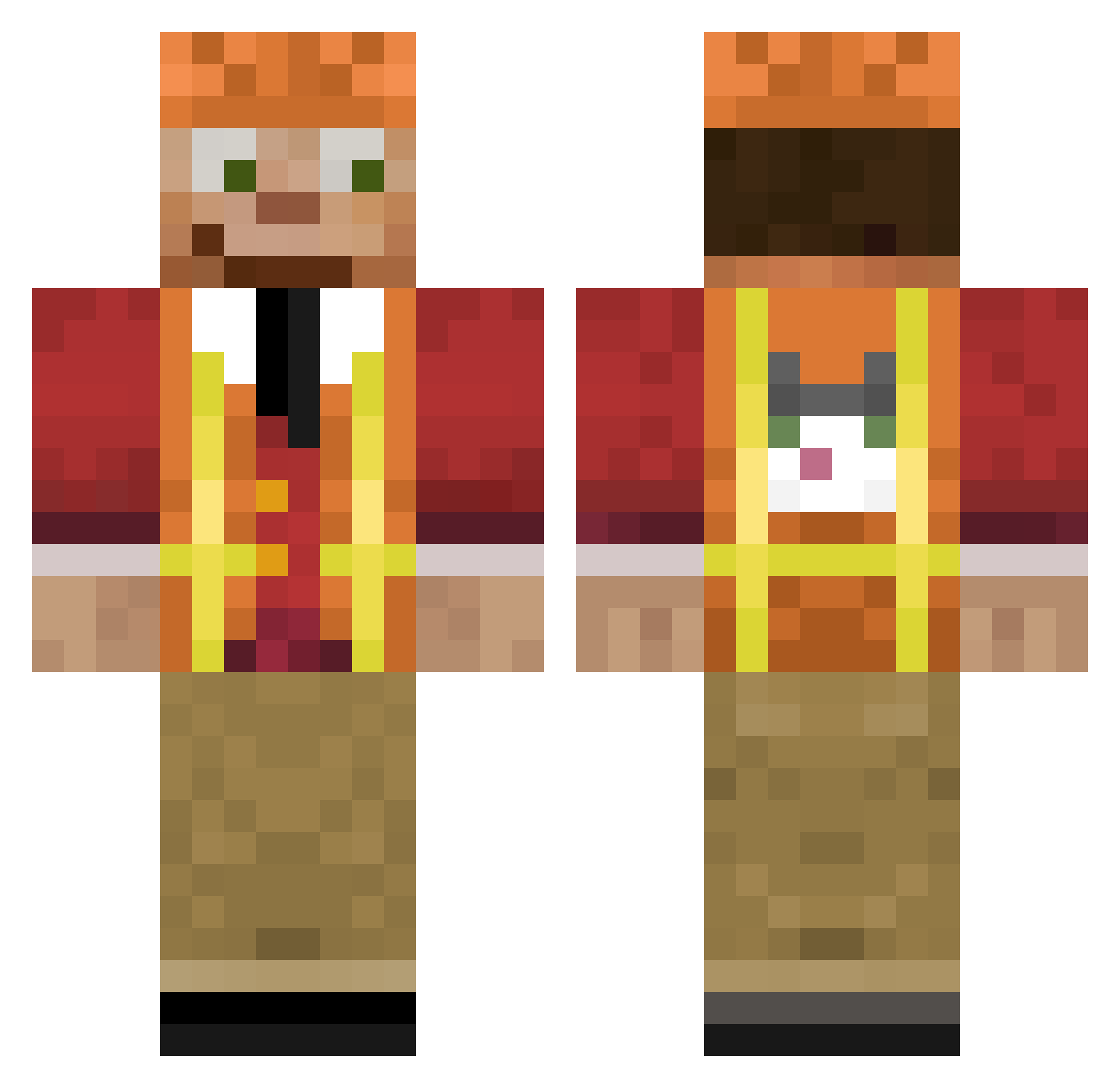 SippingTNTea Minecraft skin, front and back view