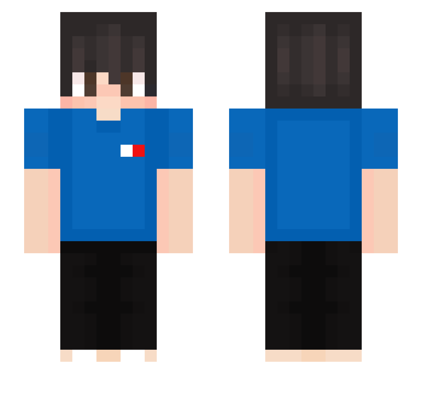 ItsTomCZ Minecraft skin, front and back view