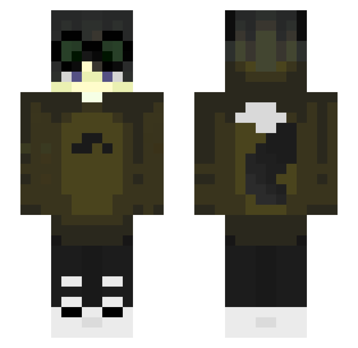 Bambouyo Minecraft skin, front and back view