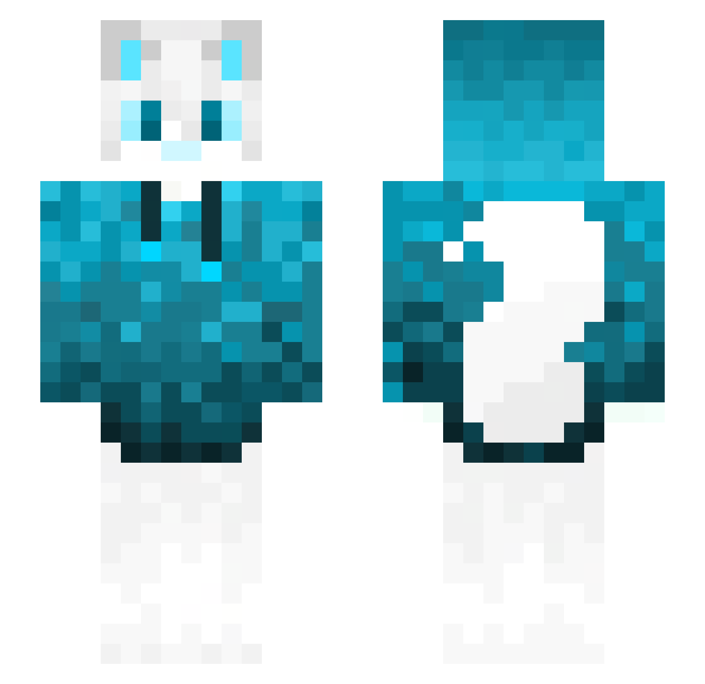 Kioovkitten Minecraft skin, front and back view