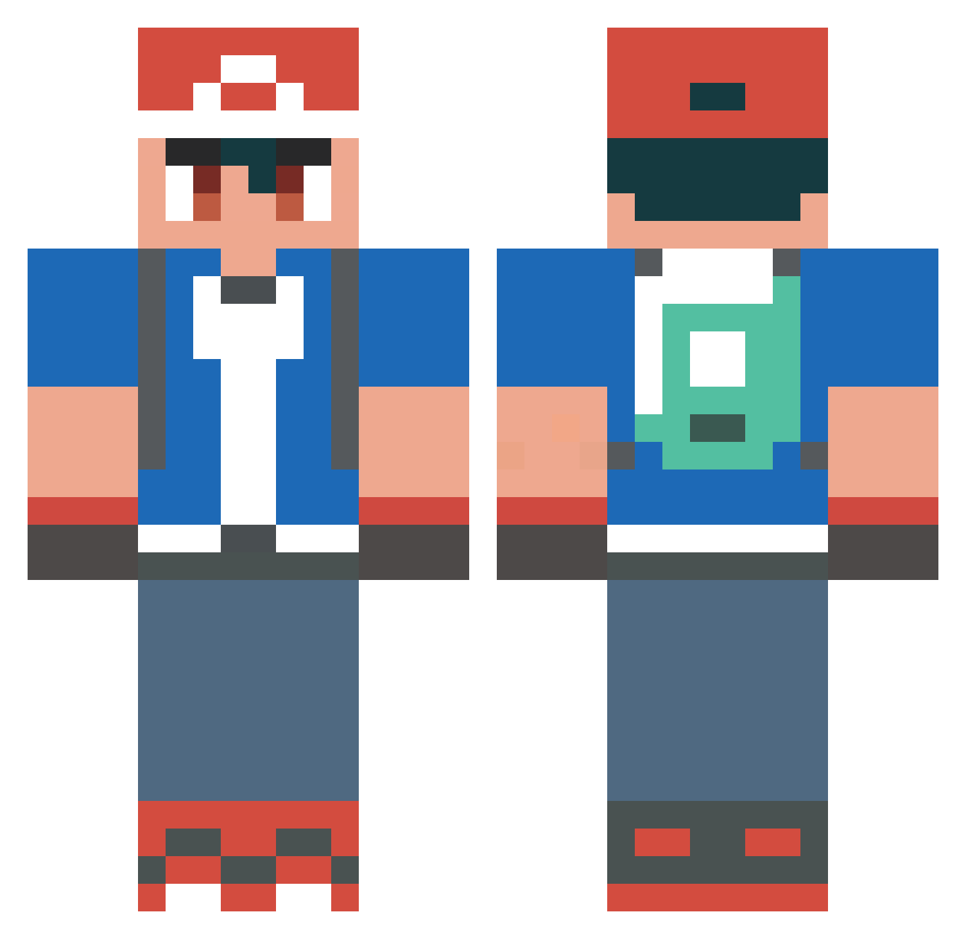 Tribalon Minecraft skin, front and back view