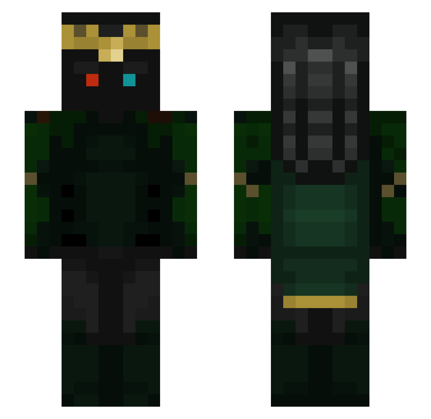 6ame0ver02 Minecraft skin, front and back view