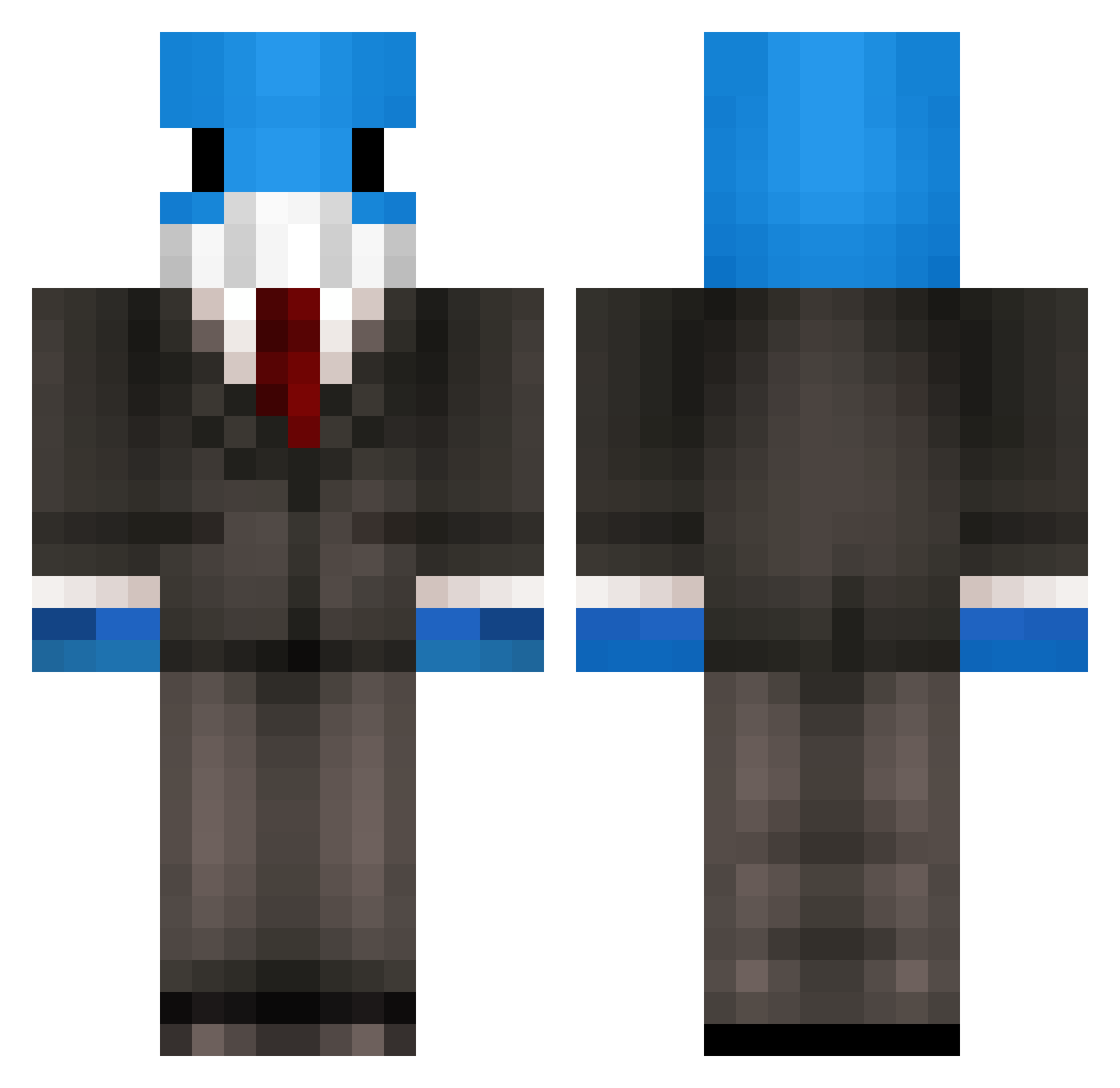 Mysticeti Minecraft skin, front and back view