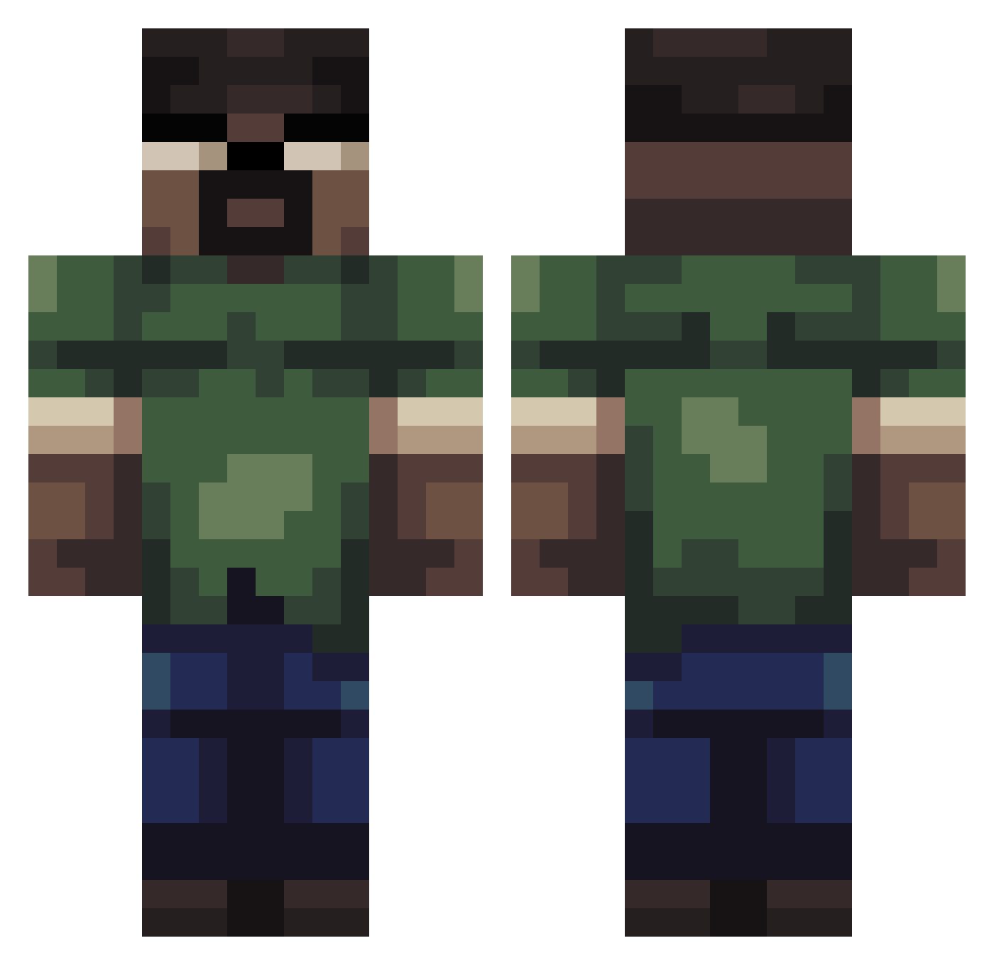 metroidfan Minecraft skin, front and back view