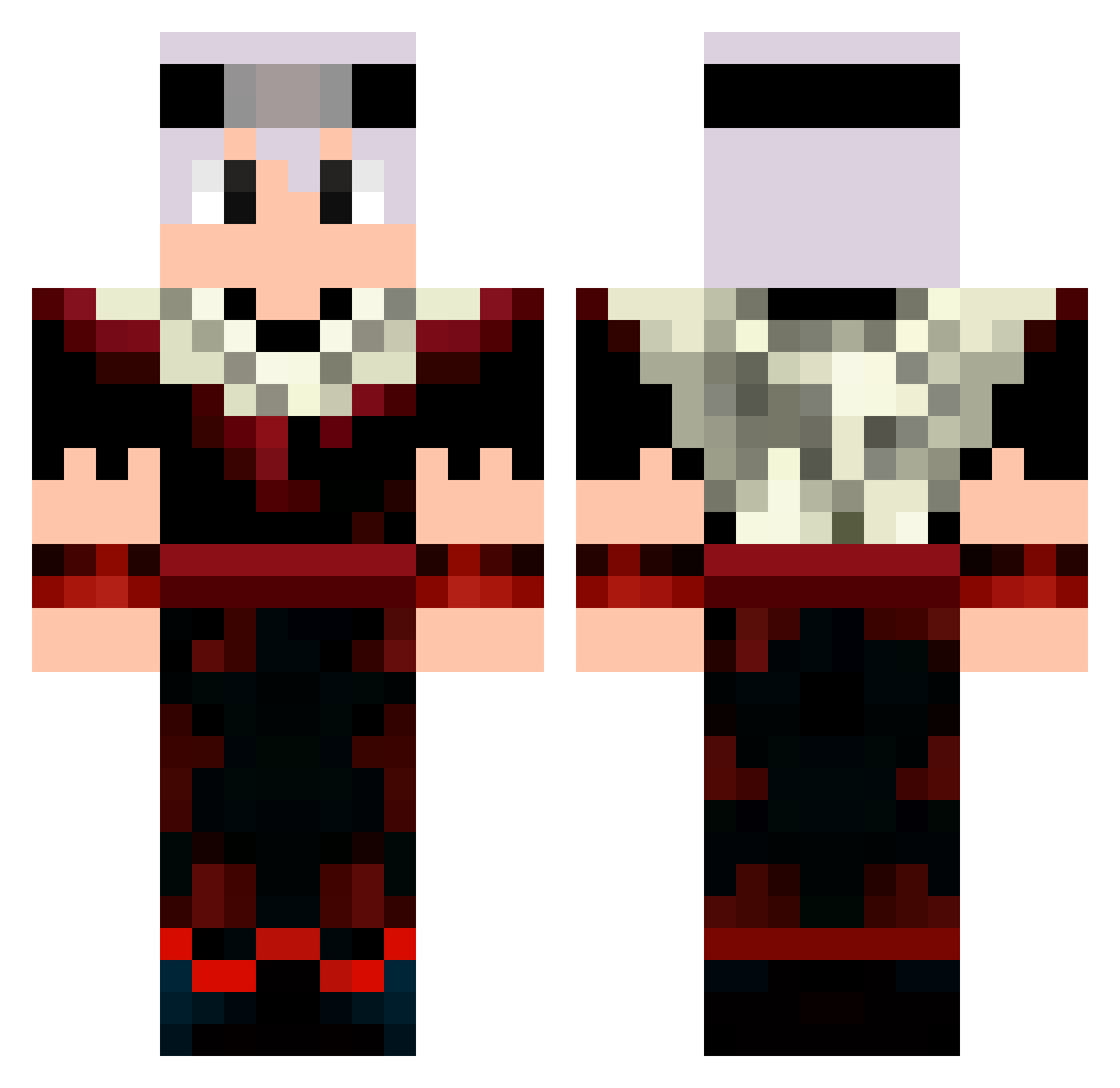 Rxffa Minecraft skin, front and back view