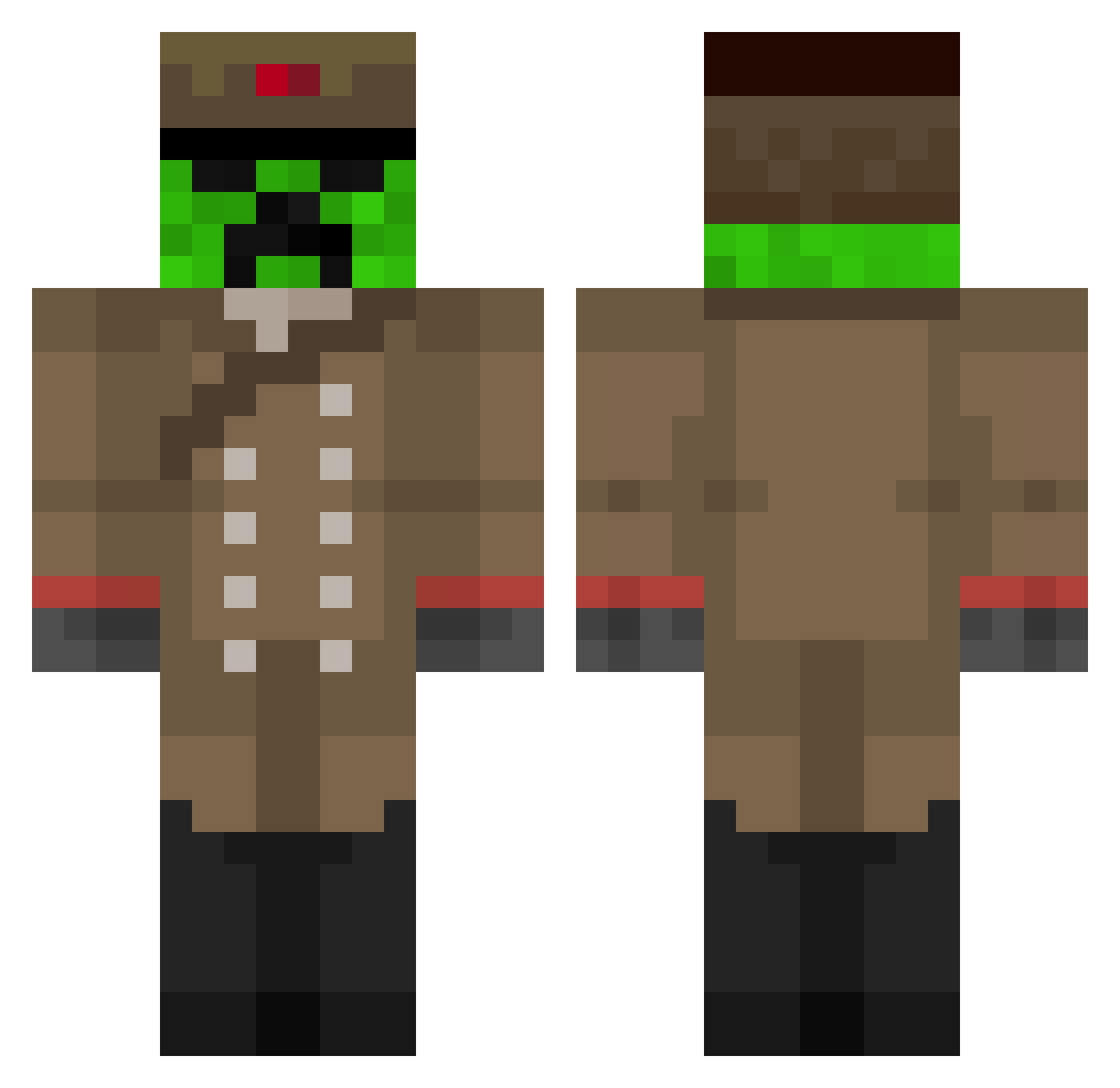 Tupu Minecraft skin, front and back view