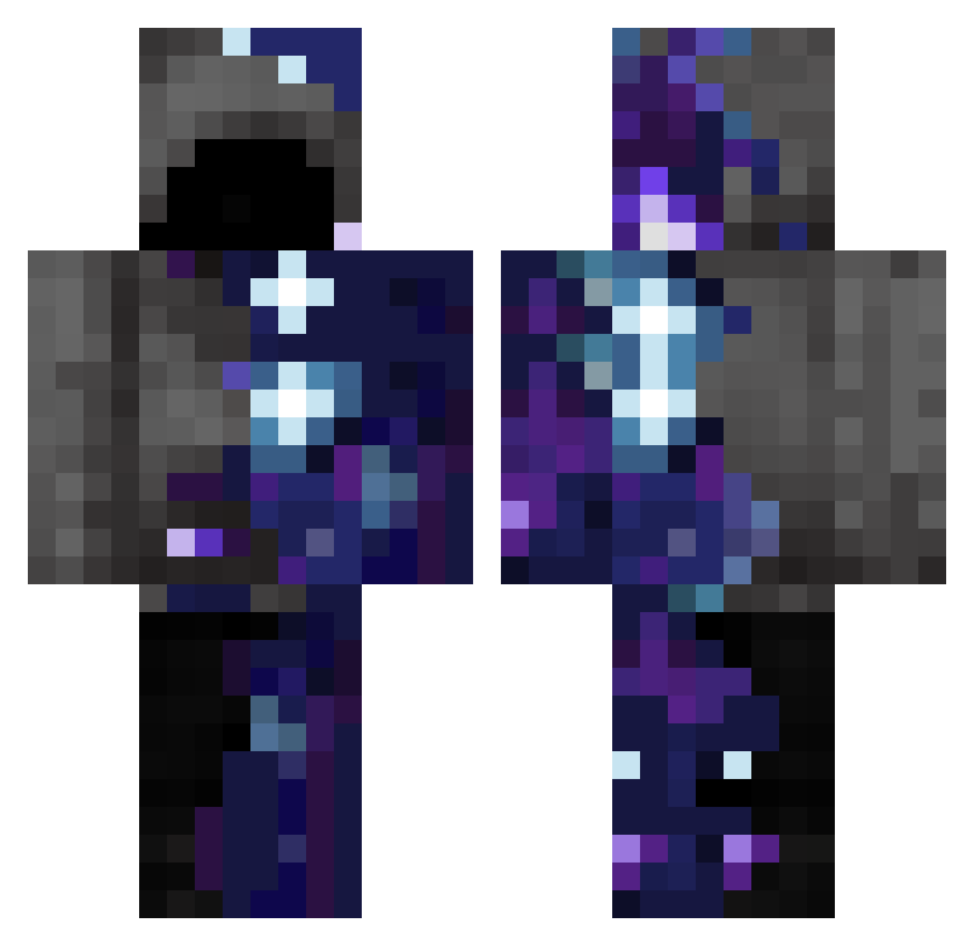 Aurxras Minecraft skin, front and back view