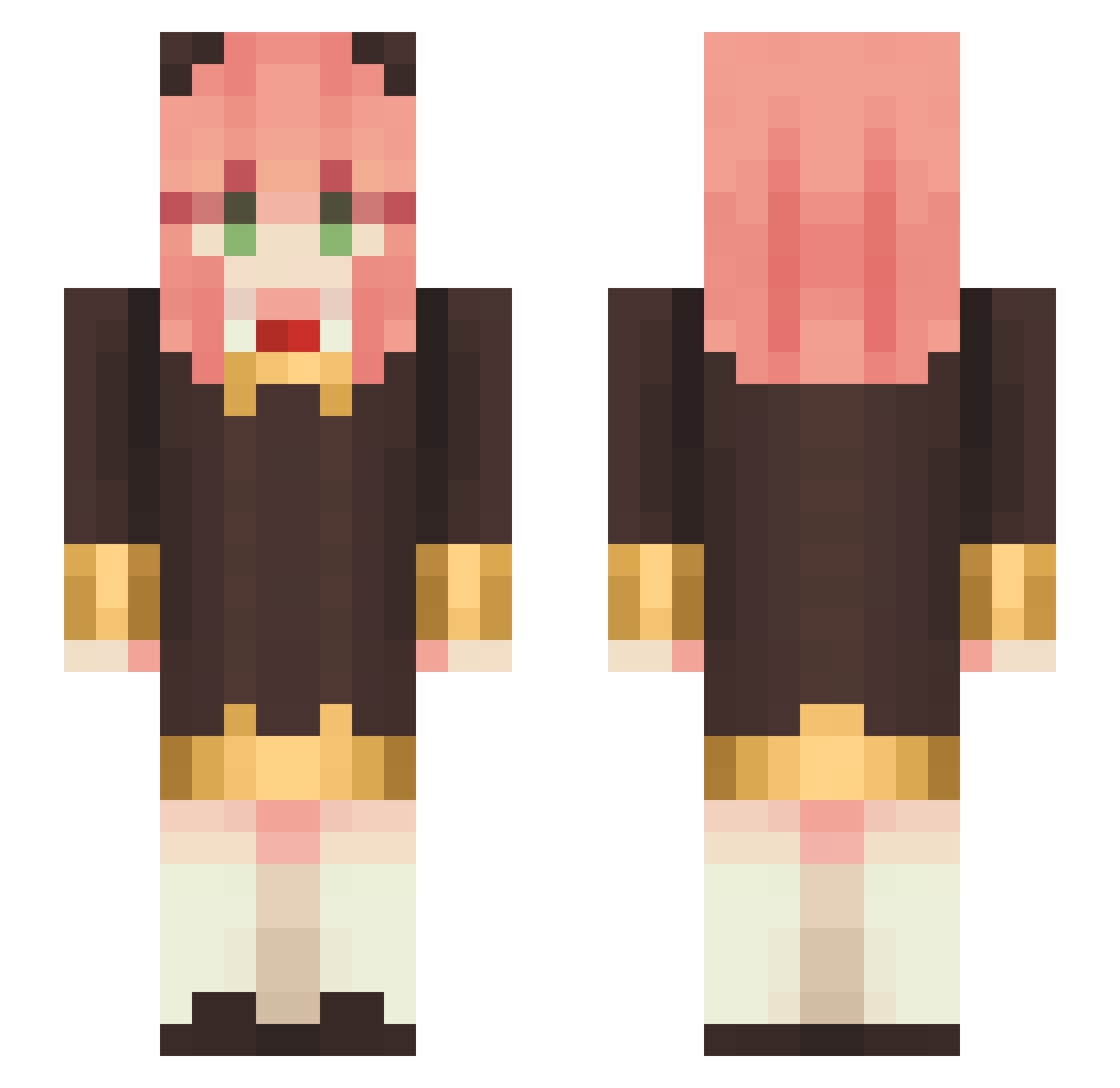 IKe_Sakana Minecraft skin, front and back view