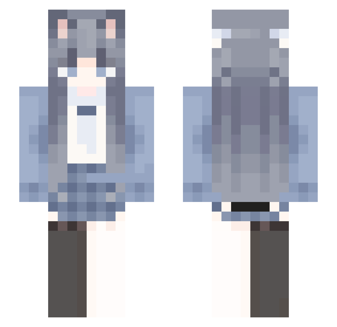maomaozhanshi Minecraft skin, front and back view