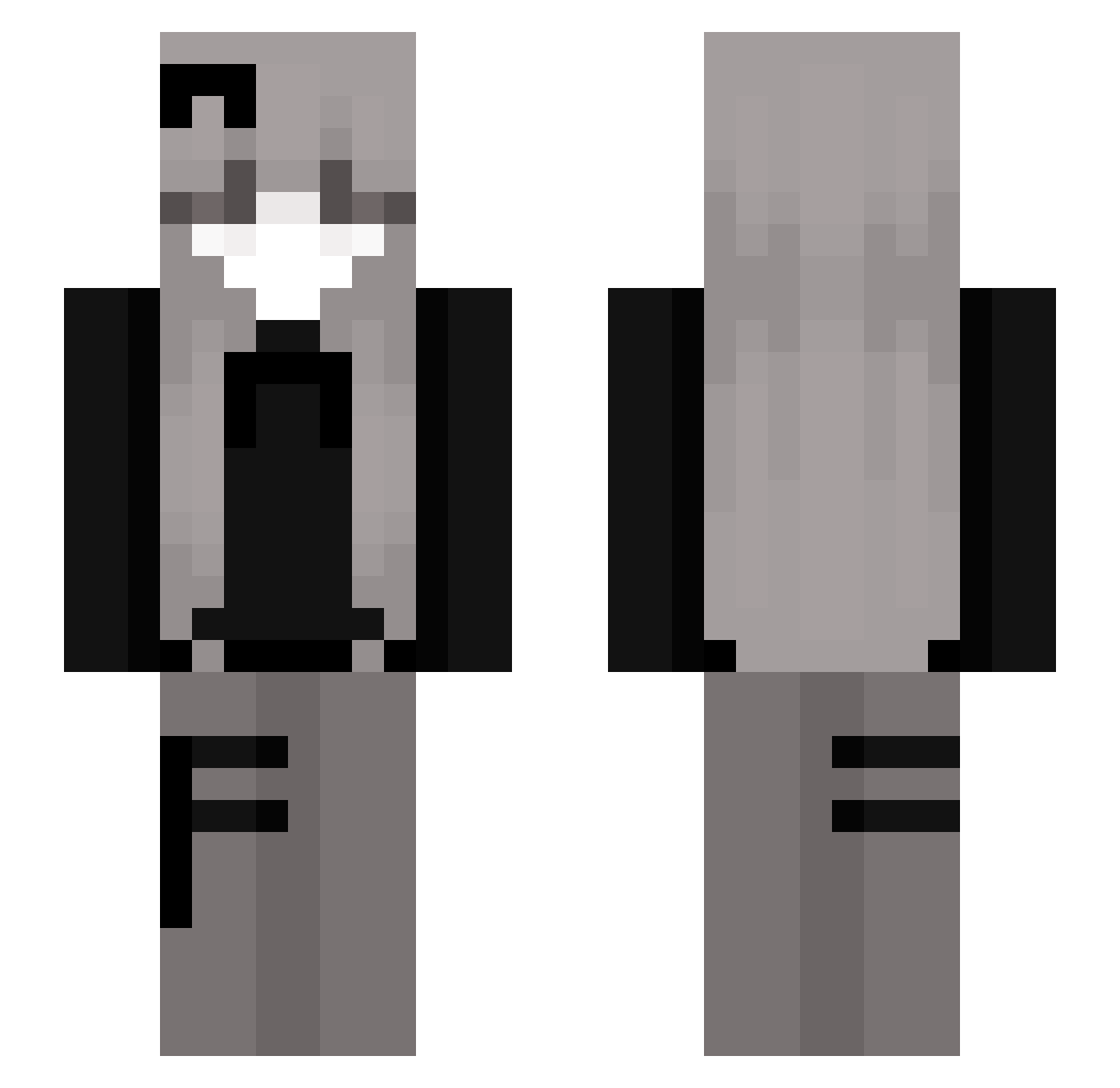 Zach_fantasmic Minecraft skin, front and back view