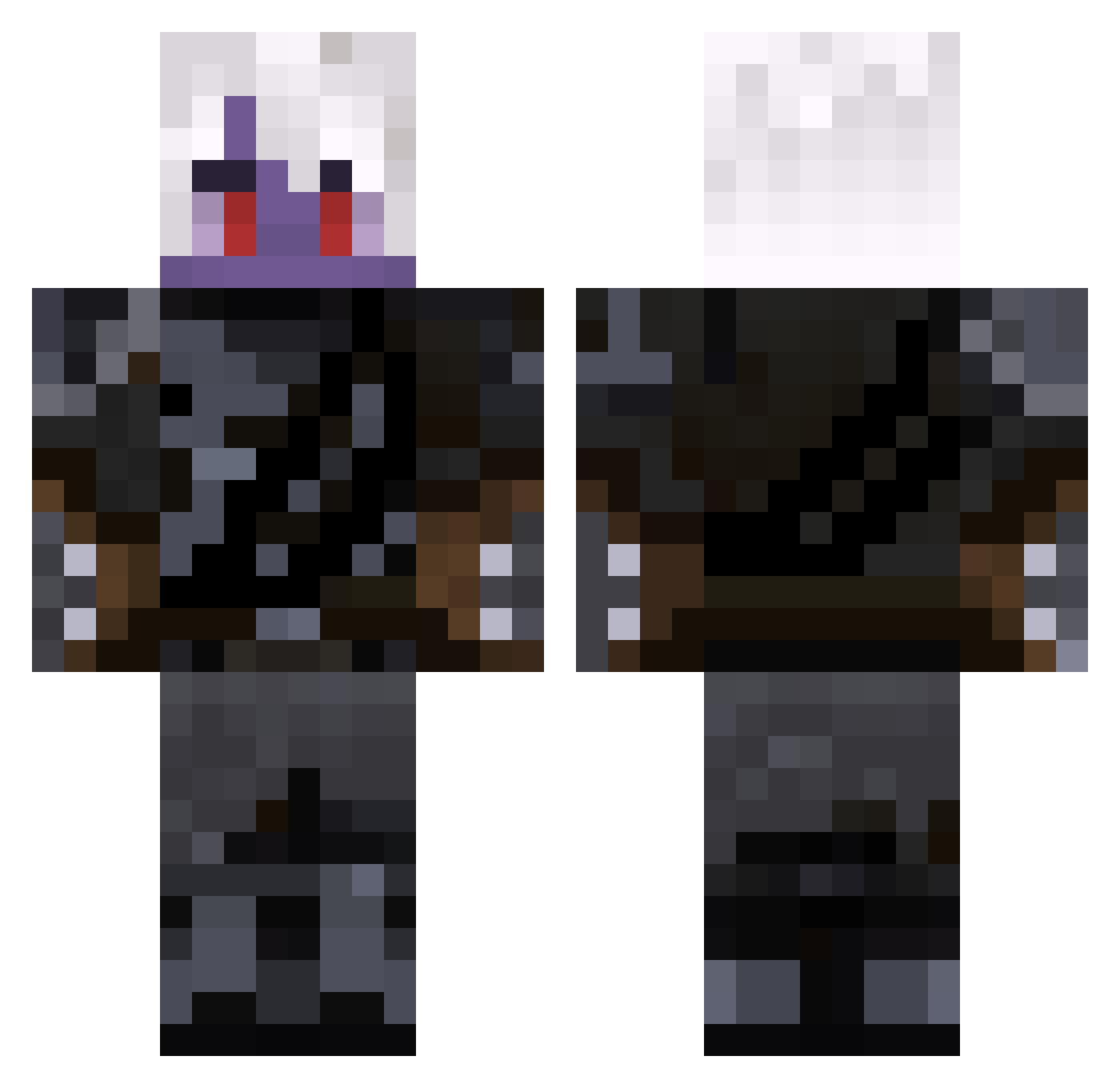 Tobsterbirdie Minecraft skin, front and back view