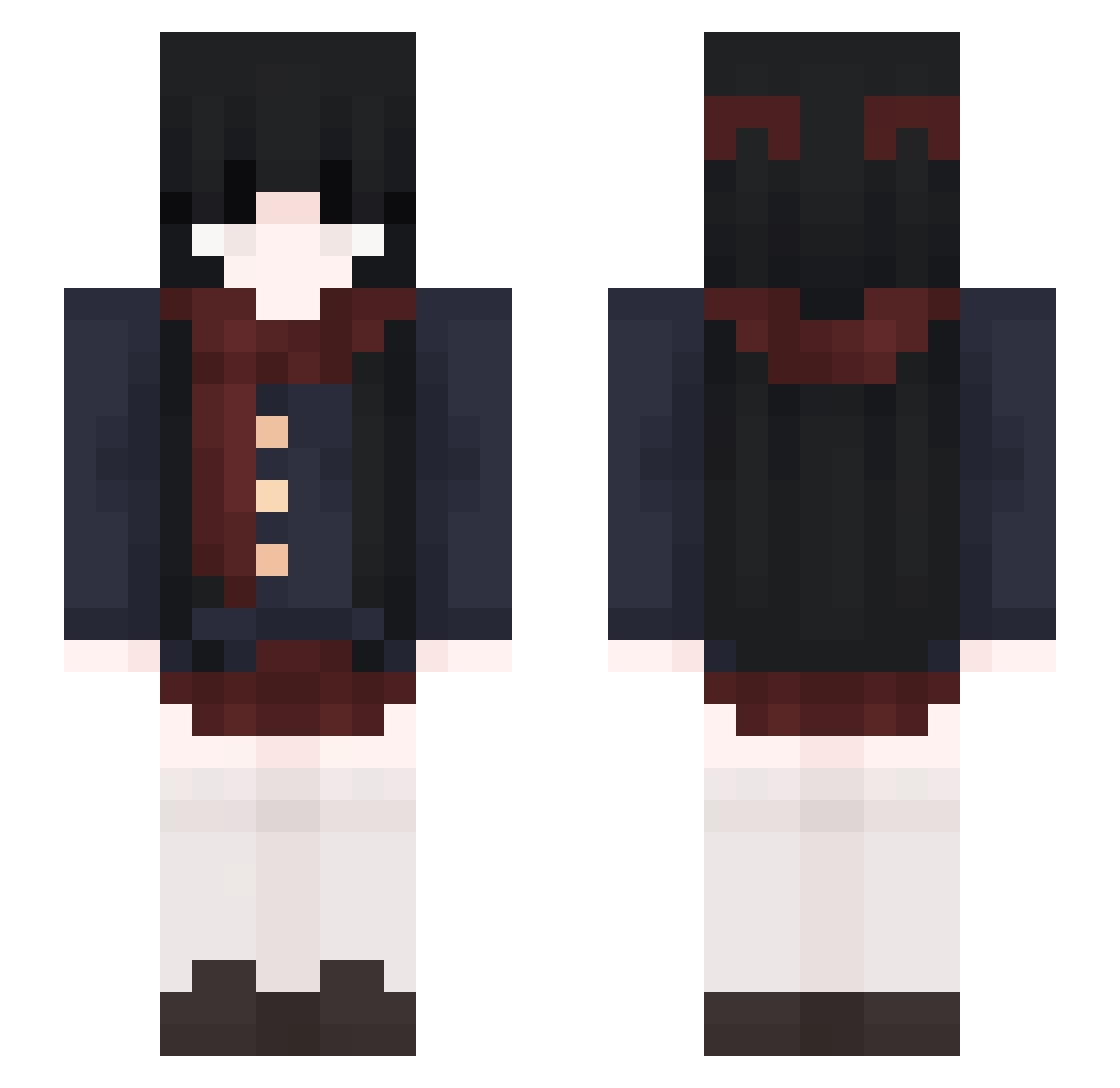 SenQI Minecraft skin, front and back view