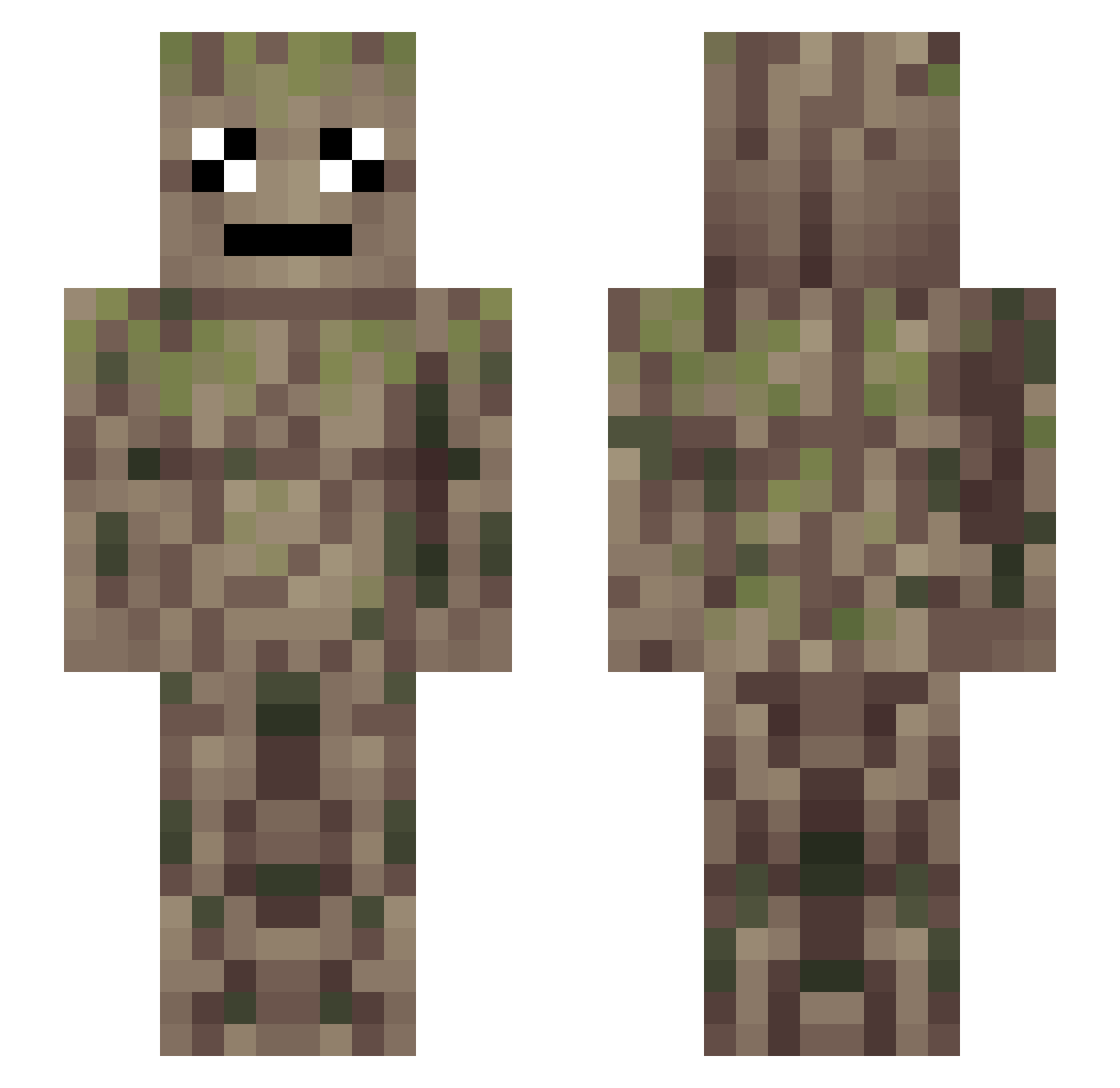 Gittith Minecraft skin, front and back view