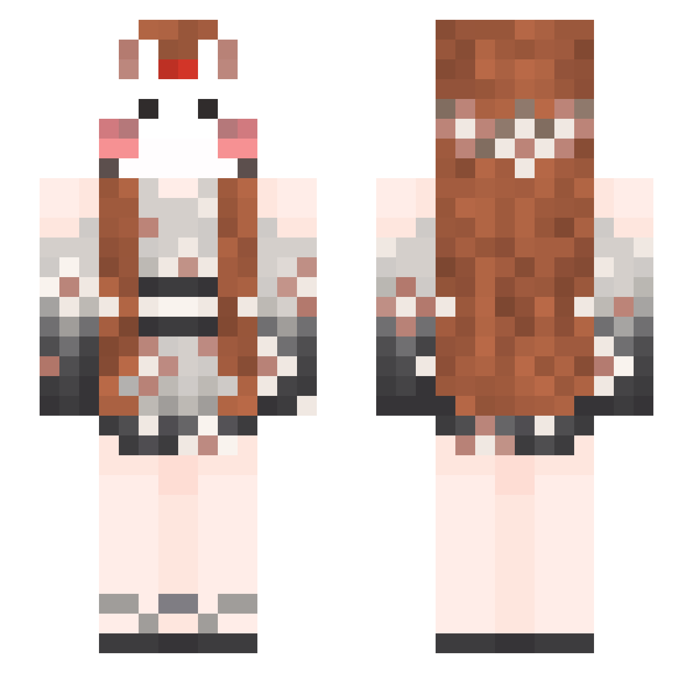Encyber Minecraft skin, front and back view