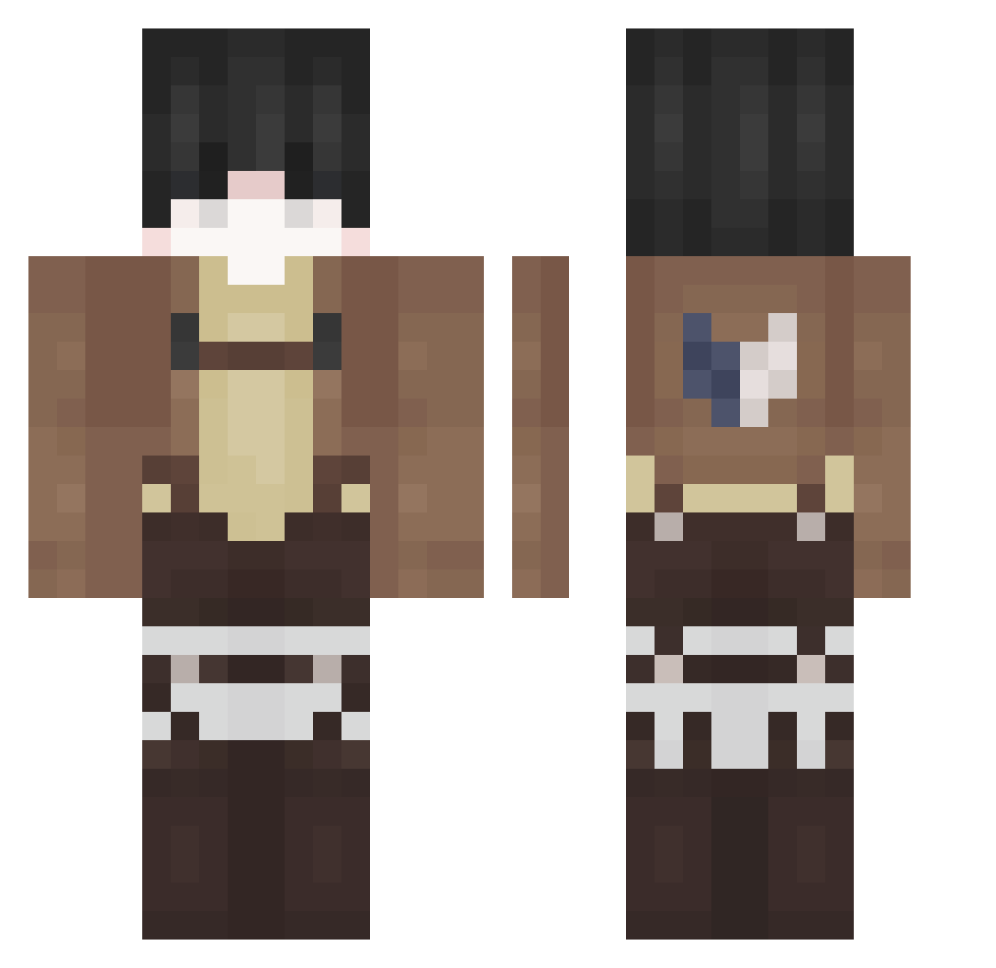 YOFX Minecraft skin, front and back view