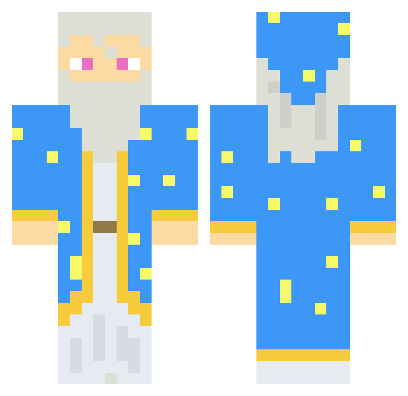 mafawkajones Minecraft skin, front and back view