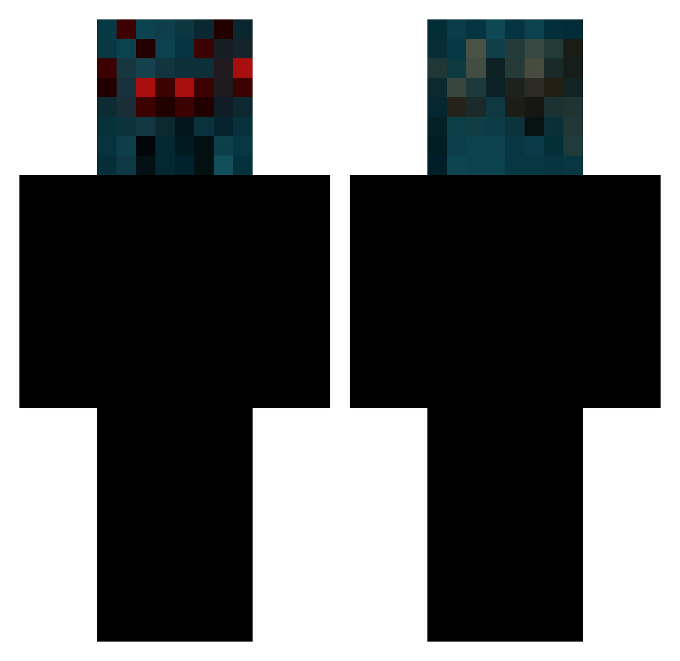Arthropods Minecraft skin, front and back view