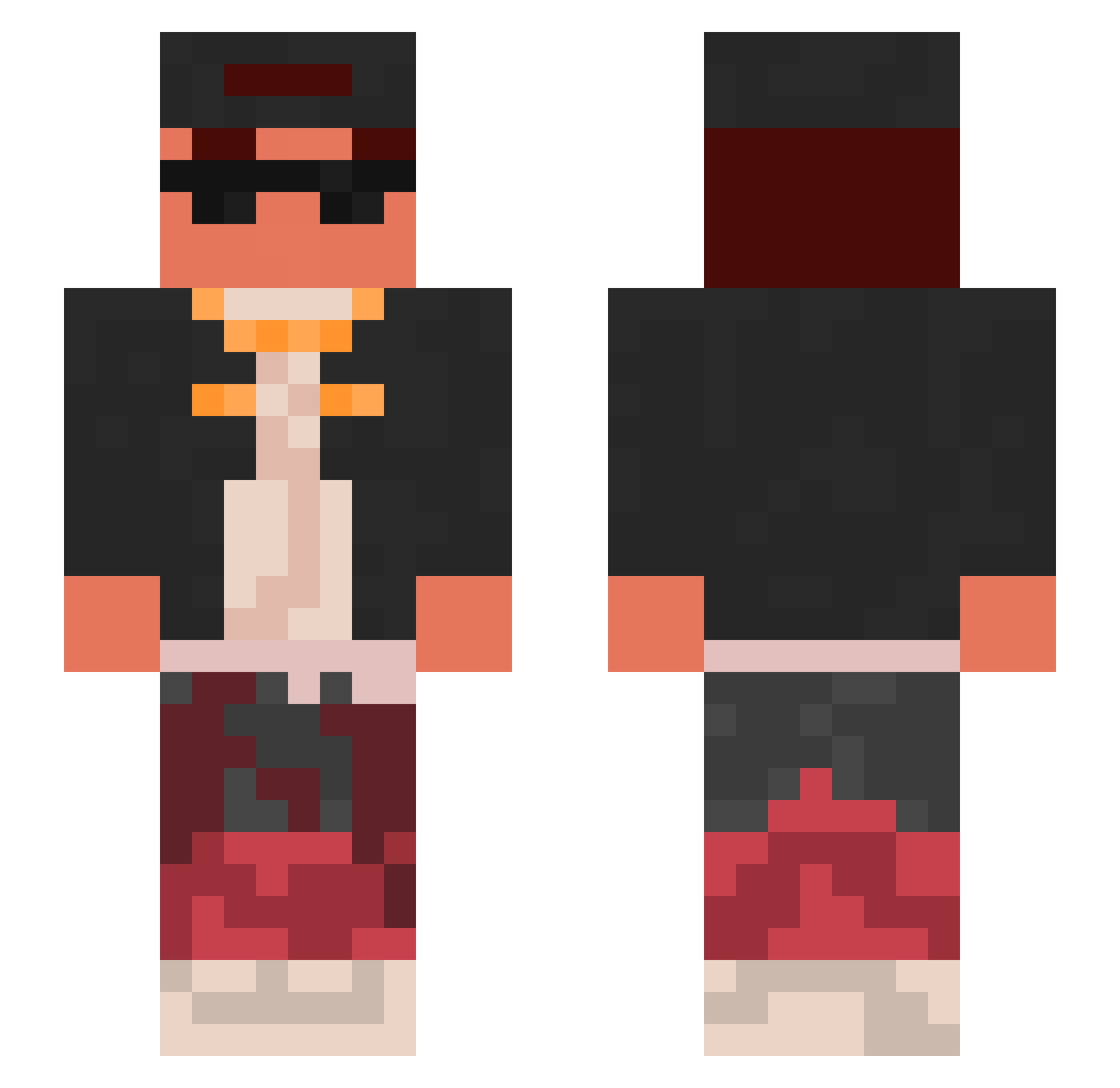 BdonRocStar Minecraft skin, front and back view