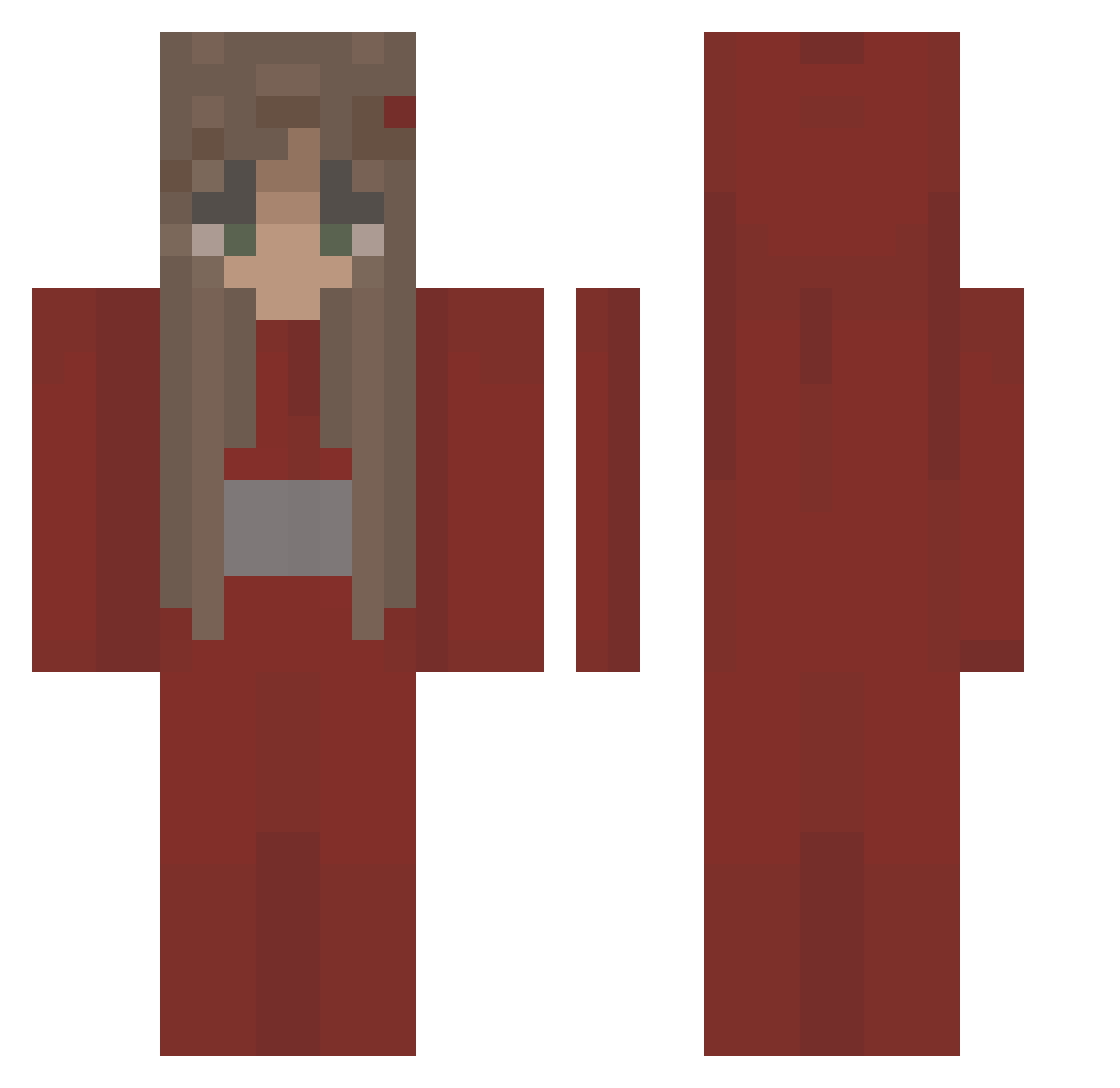 CrazyRezie Minecraft skin, front and back view