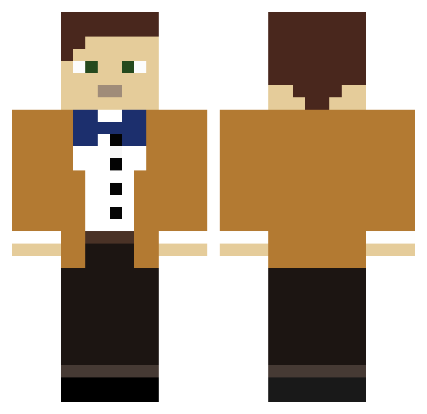 Nominative Minecraft skin, front and back view
