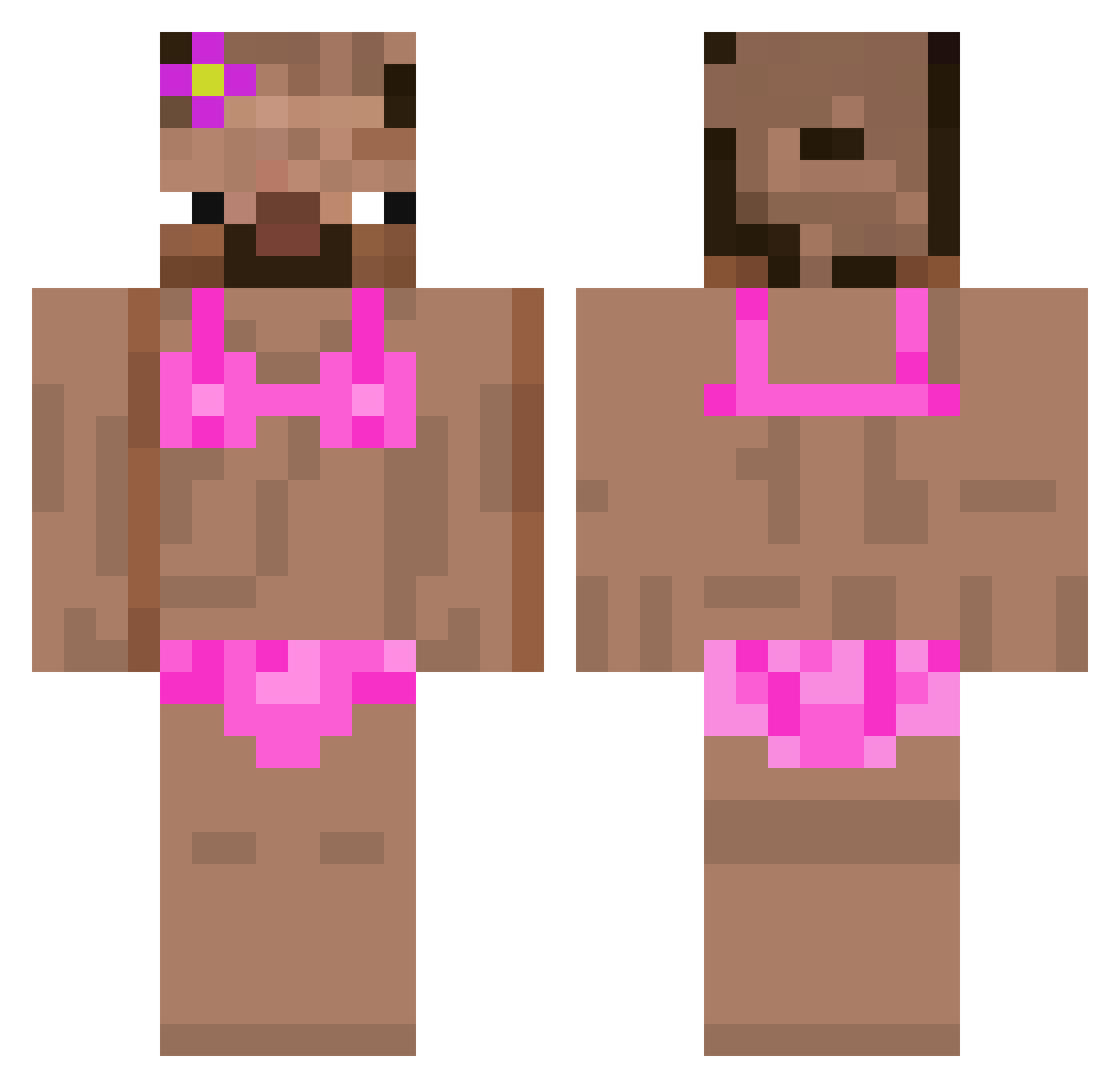 Sam1t0 Minecraft skin, front and back view