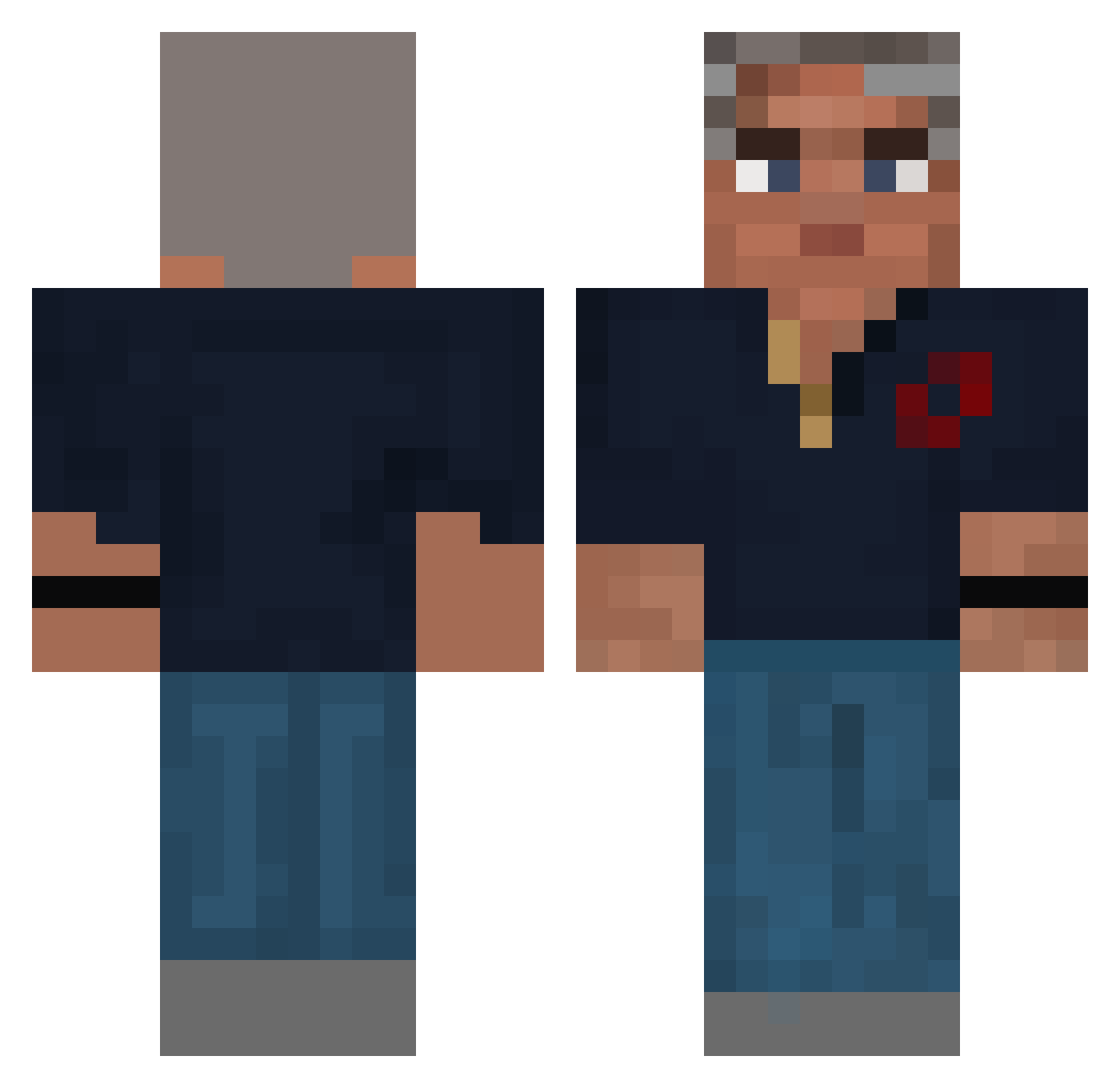 Mikola_4EKYHEc Minecraft skin, front and back view