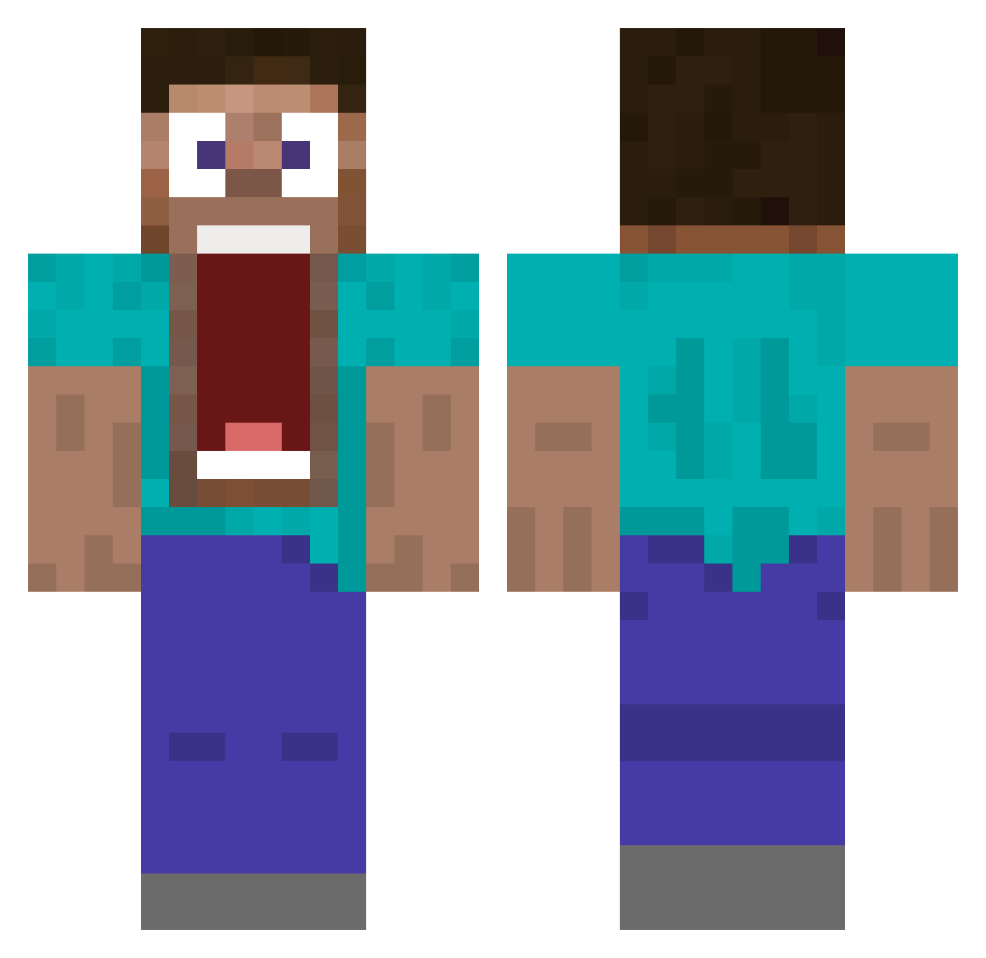 Lonely5520 Minecraft skin, front and back view