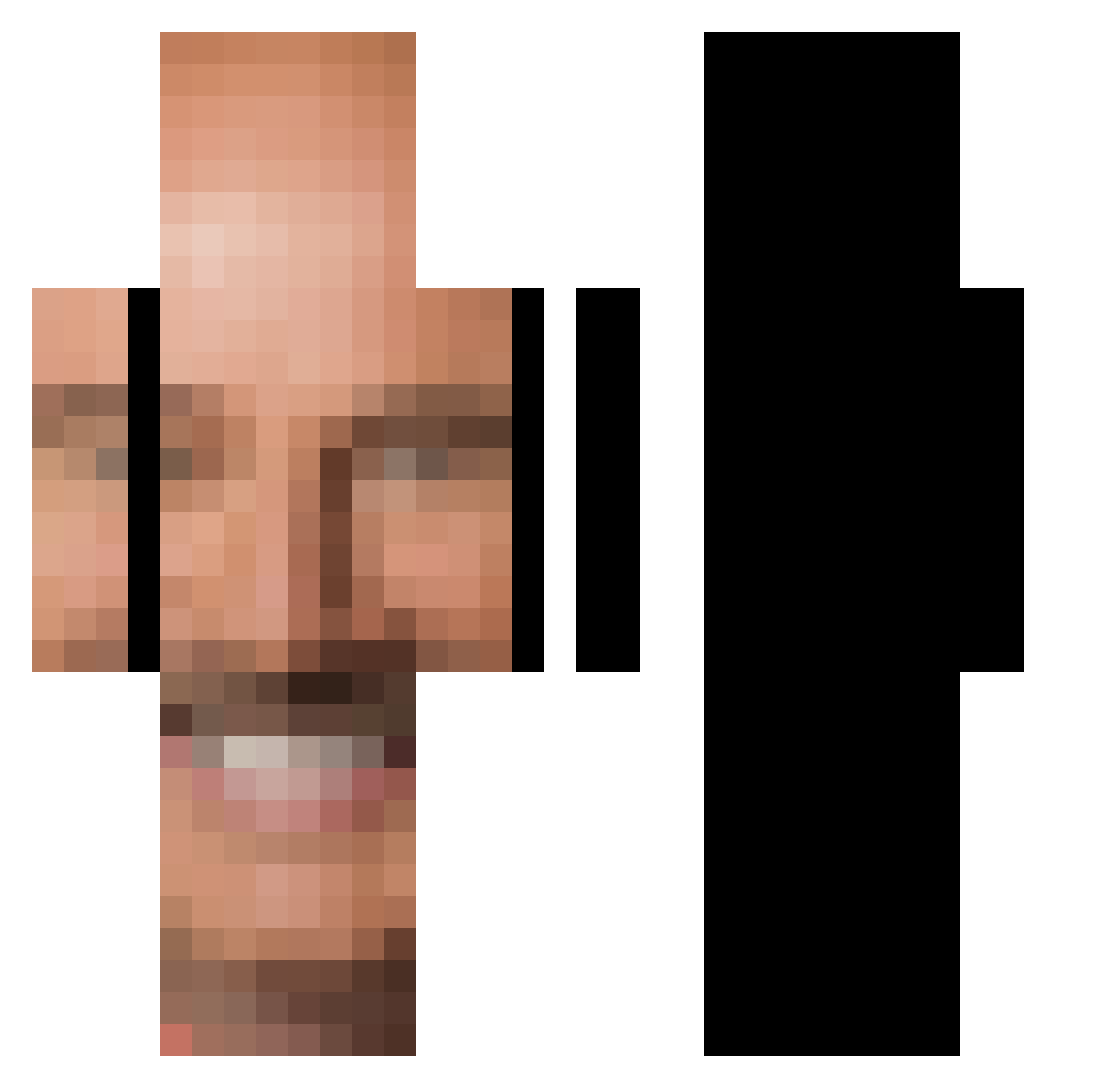 thanff Minecraft skin, front and back view