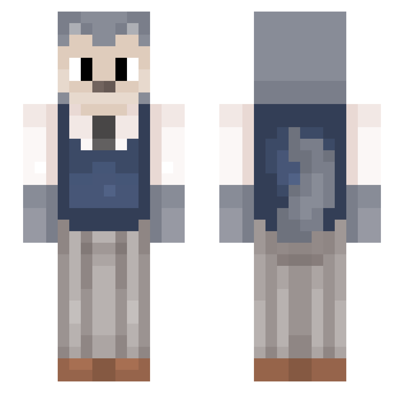 INR0 Minecraft skin, front and back view