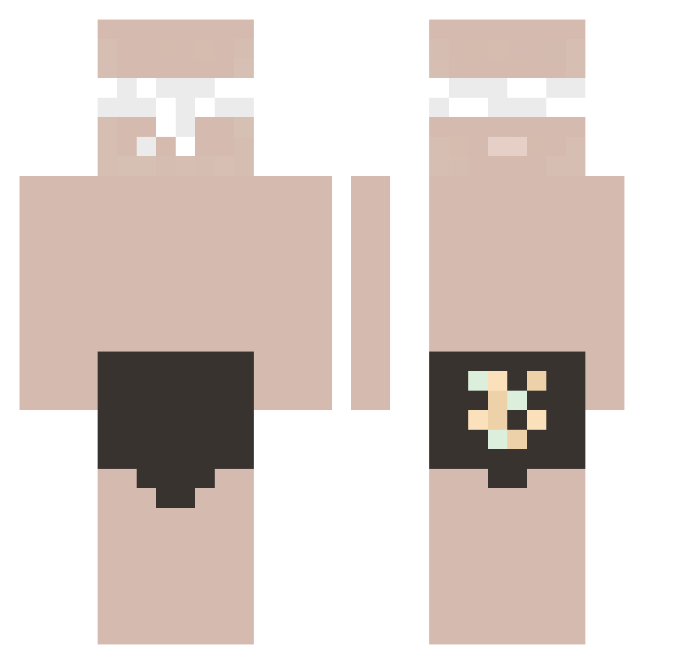 As_I_wish Minecraft skin, front and back view