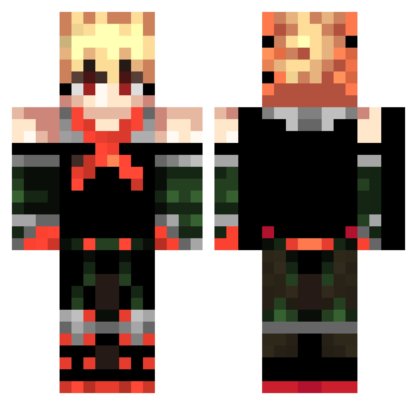 YuumaNico Minecraft skin, front and back view