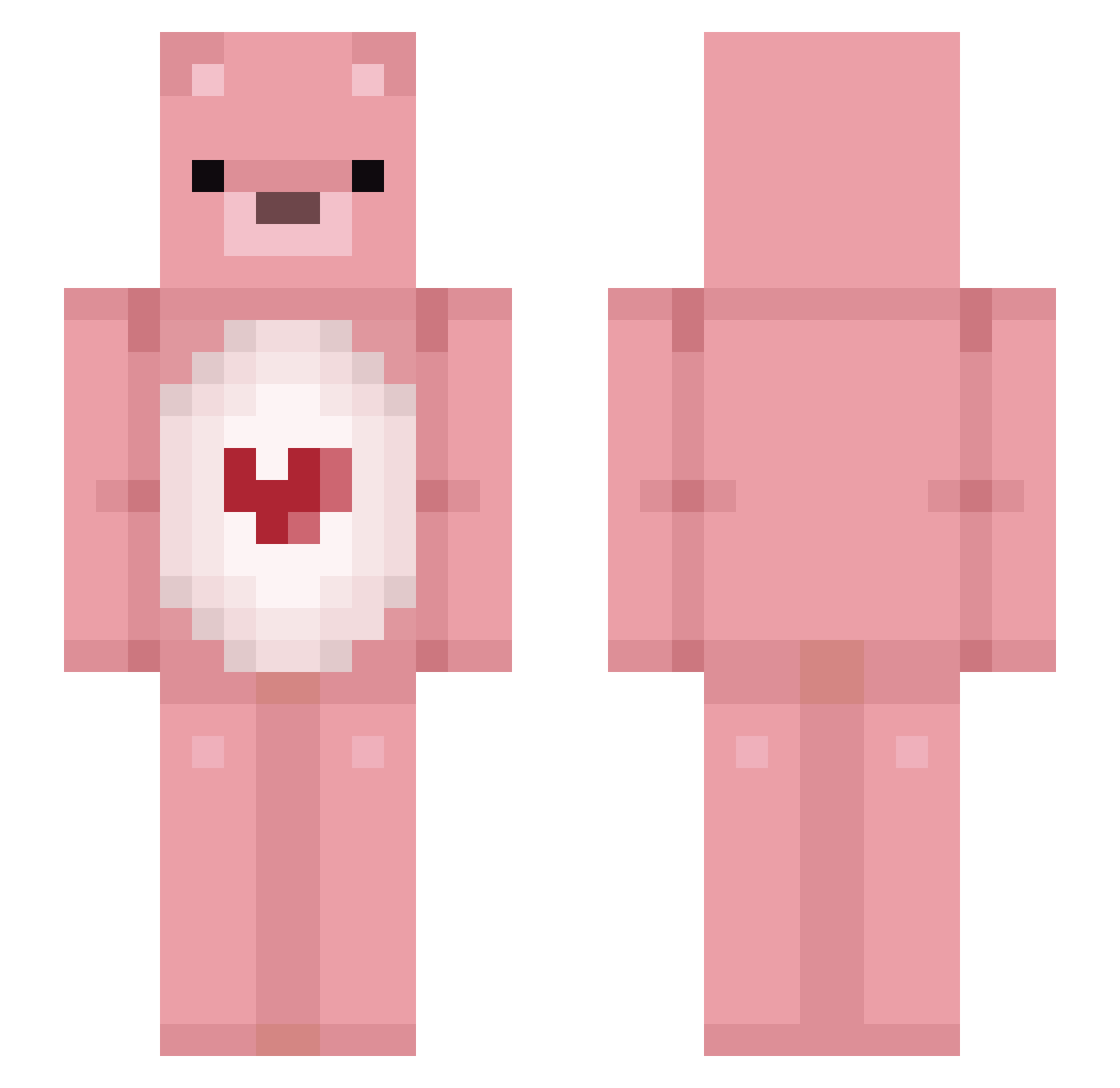 emerality Minecraft skin, front and back view
