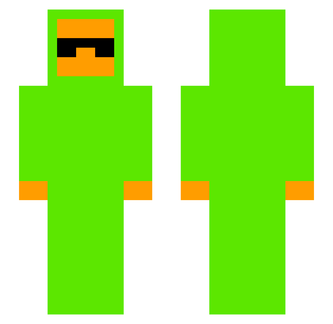 bongo234 Minecraft skin, front and back view