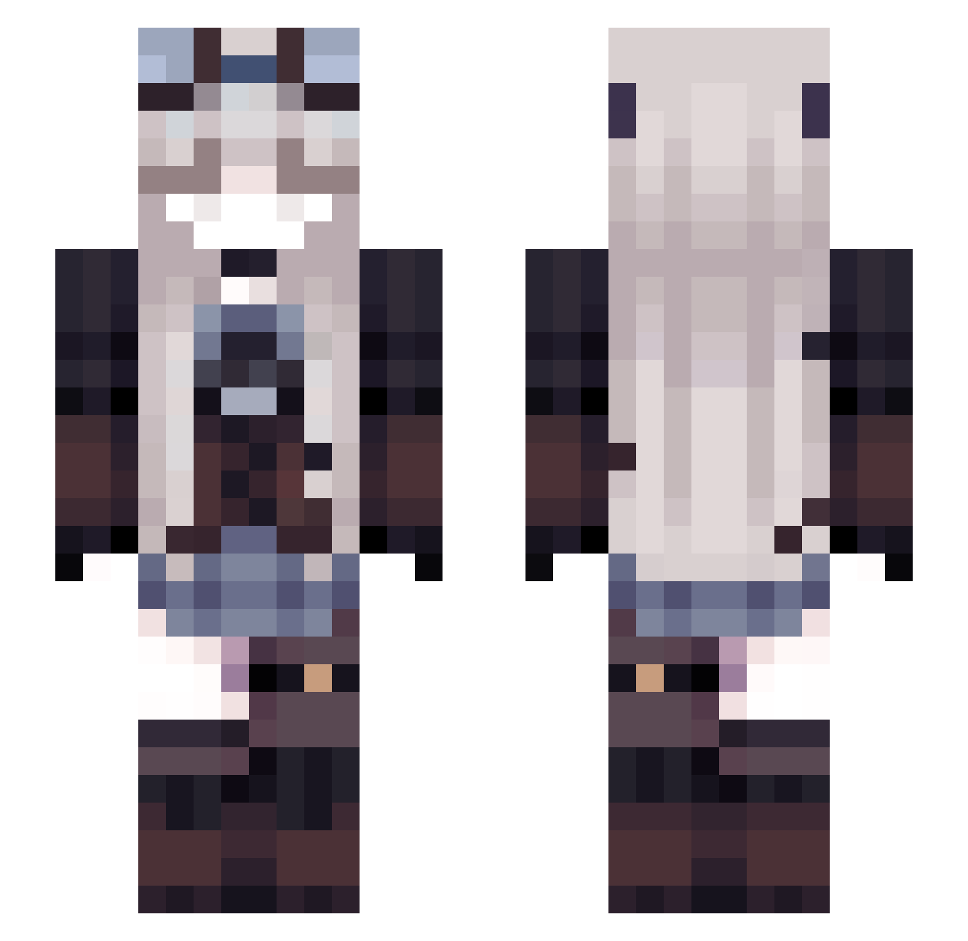 Dokaemi Minecraft skin, front and back view