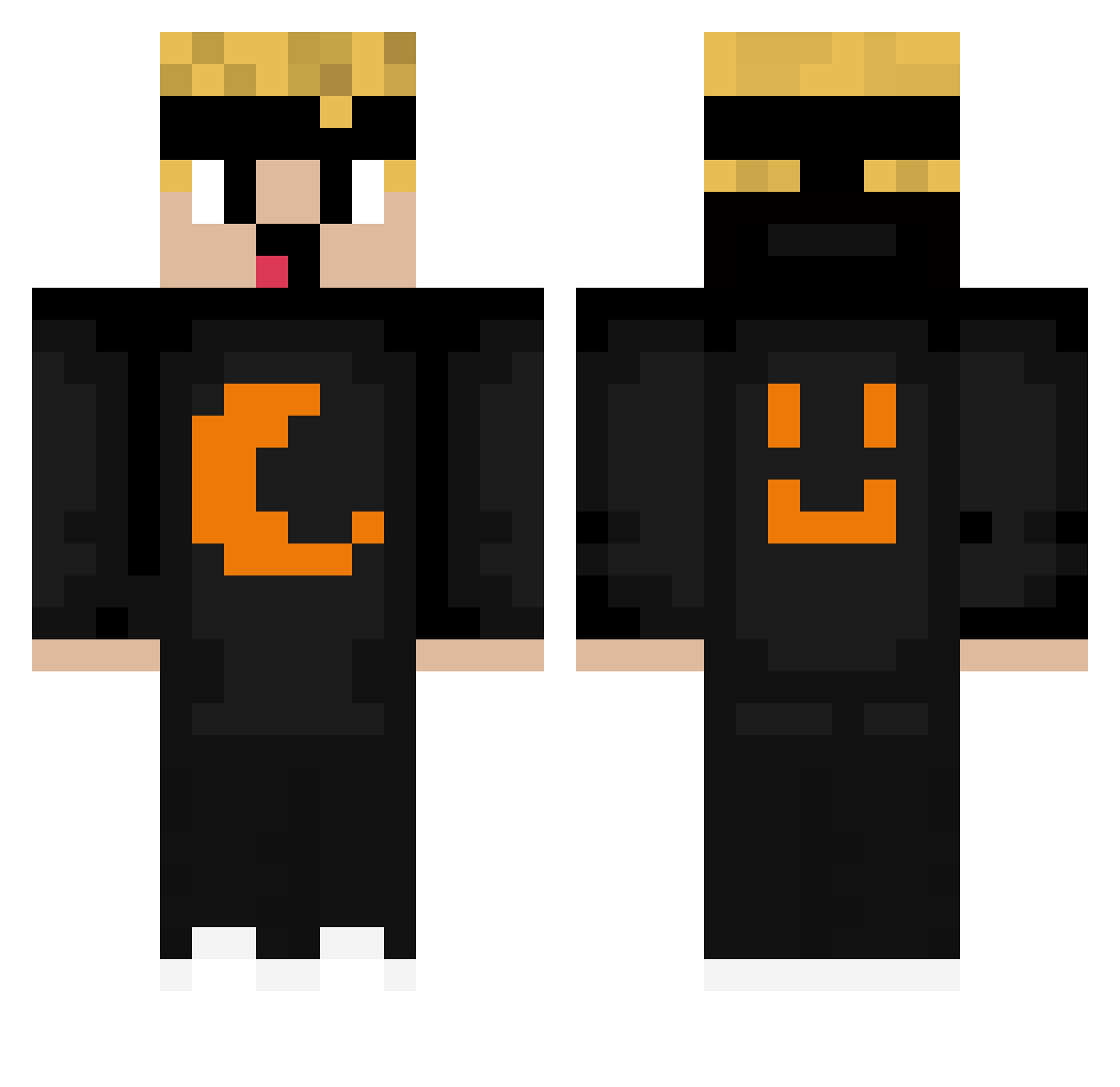 NicNac308 Minecraft skin, front and back view