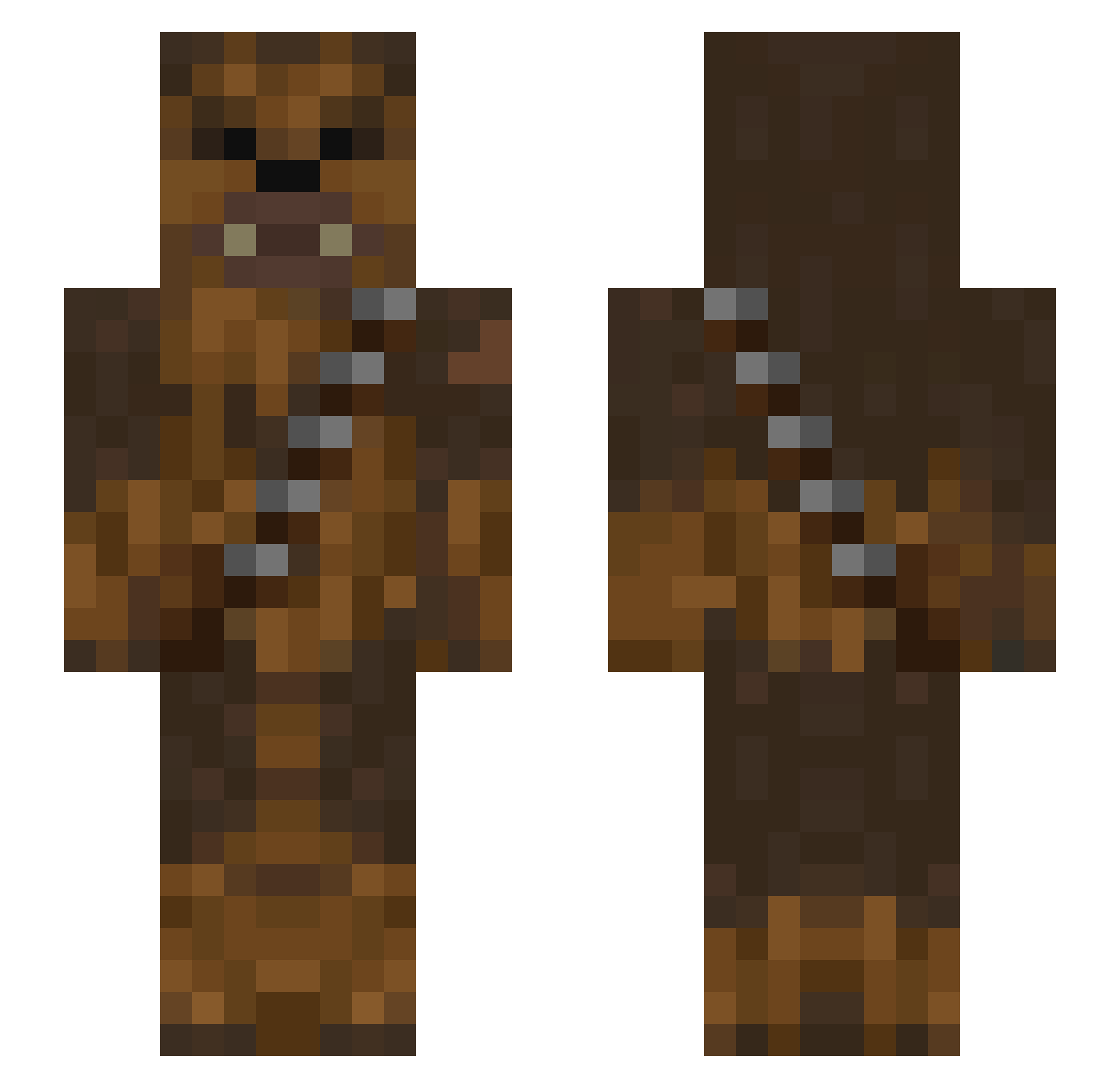 PlantedMax Minecraft skin, front and back view