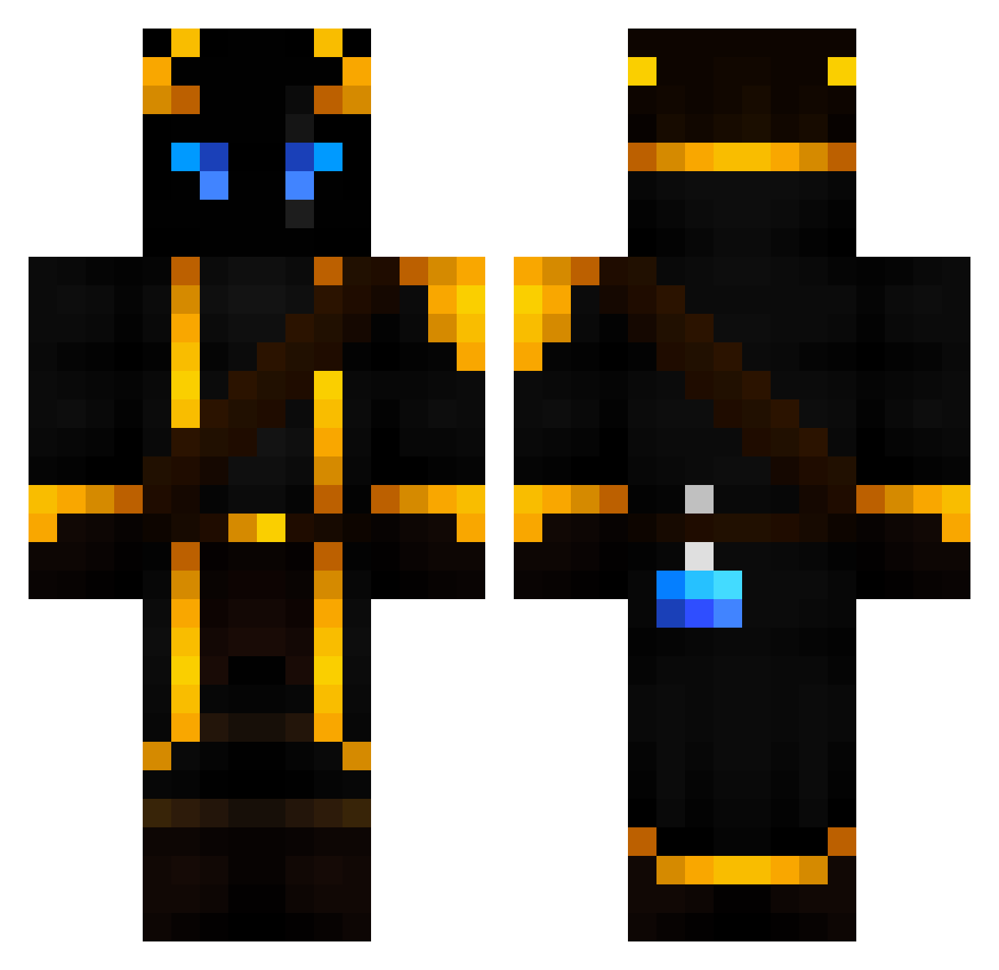 Ztayn Minecraft skin, front and back view
